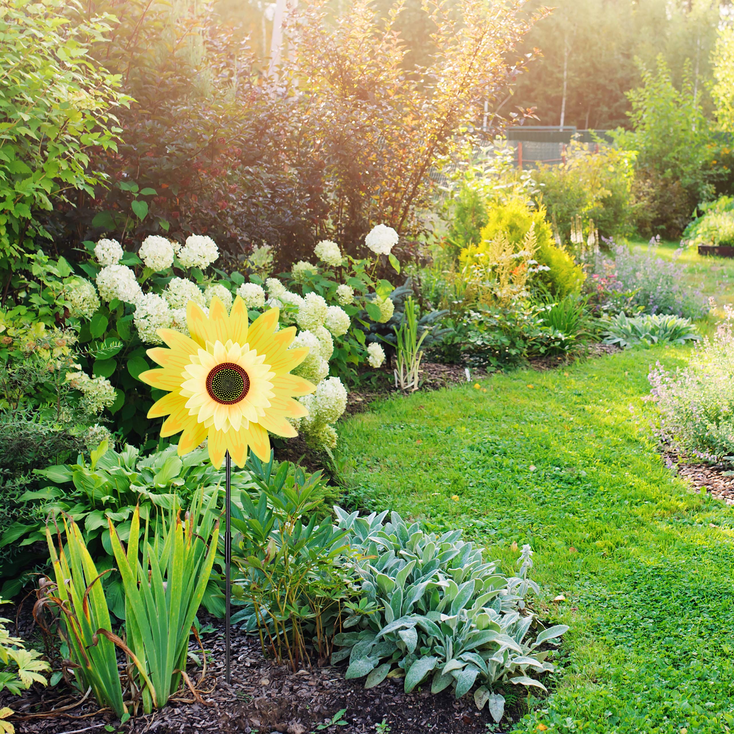 relaxdays-windrad-blume-sonnenblume-70-cm-gelb-gartenstecker image 2