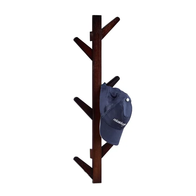 relaxdays-wandgarderobe-aus-bambus-mit-6-haken-78-x-22-x-7-cm-schokobraun image 1