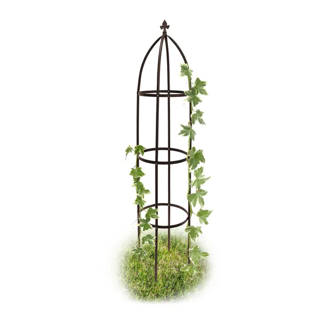 relaxdays-rankhilfe-obelisk-metall-190-cm-braun-ranks-ule-190-x-35-x-35-cm image 1