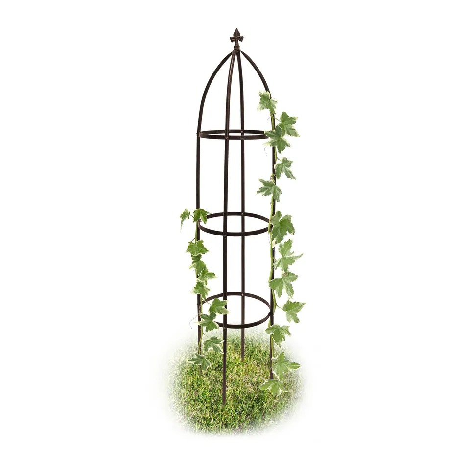 relaxdays-rankhilfe-obelisk-metall-190-cm-braun-ranks-ule-190-x-35-x-35-cm image 1