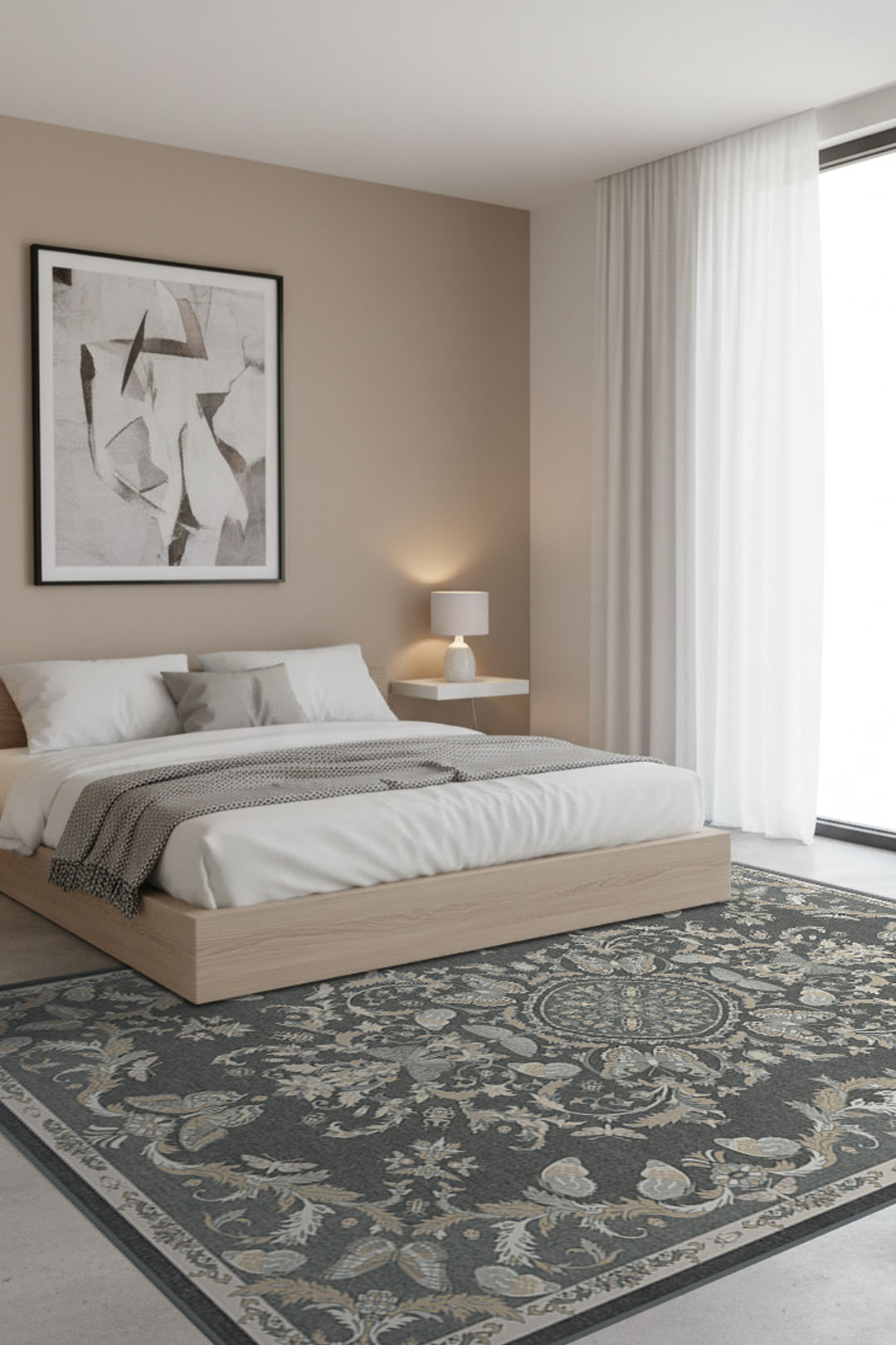 teppana-nymphalis-anthrazit-teppich-waschbar-grau-beige image 4
