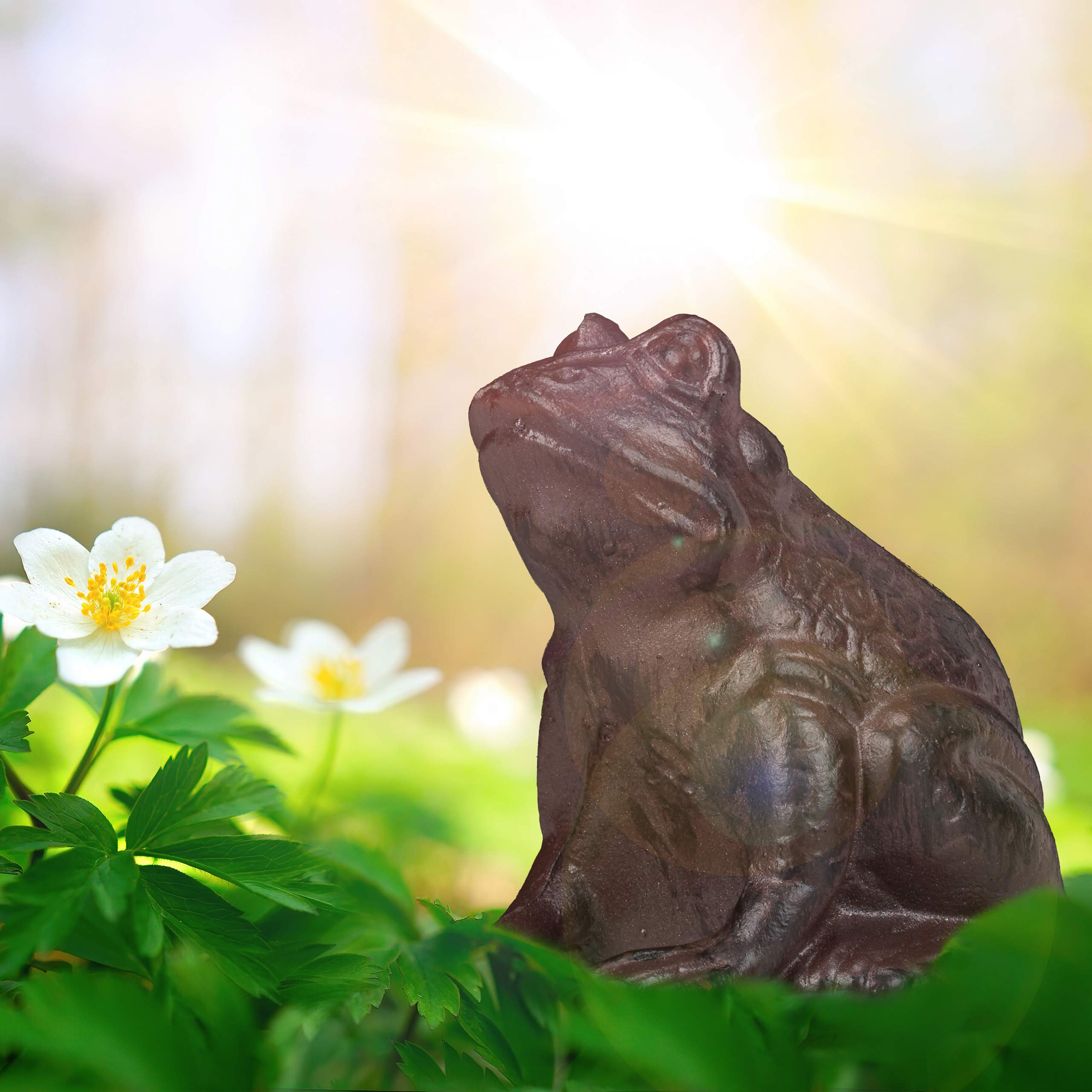 relaxdays-gartenfigur-frosch-sitzend-gusseisen-antik-braun image 2