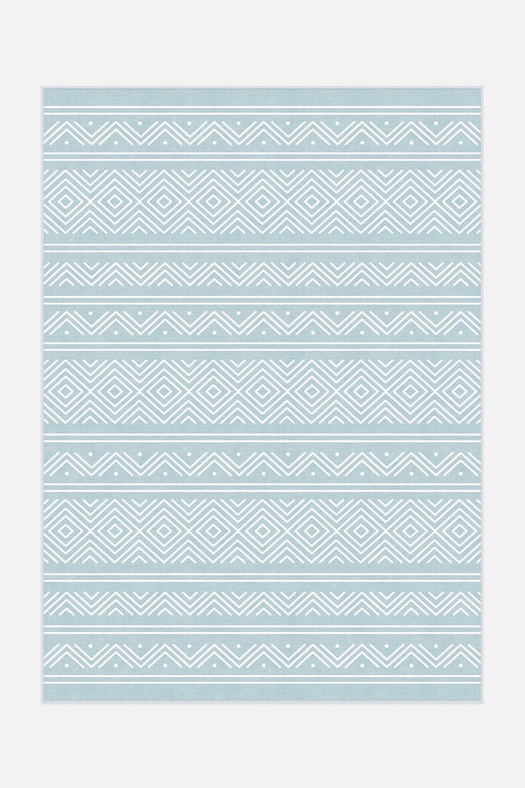 teppana-outdoor-aztek-himmelblau-teppich-waschbar image 1