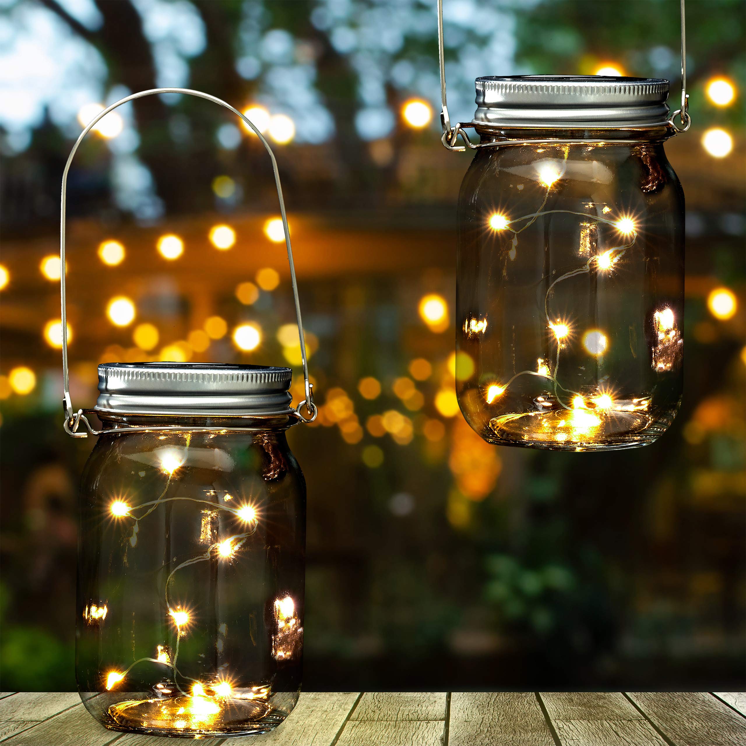 relaxdays-solar-glas-2er-set-je-8-led-einmachglas-transparent image 2