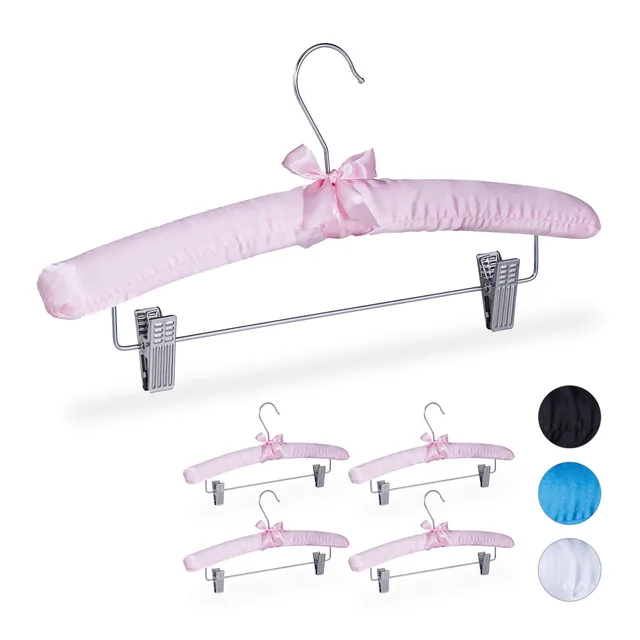 relaxdays-satin-kleiderb-gel-5er-set-38-cm-mit-clips-rosa image 1