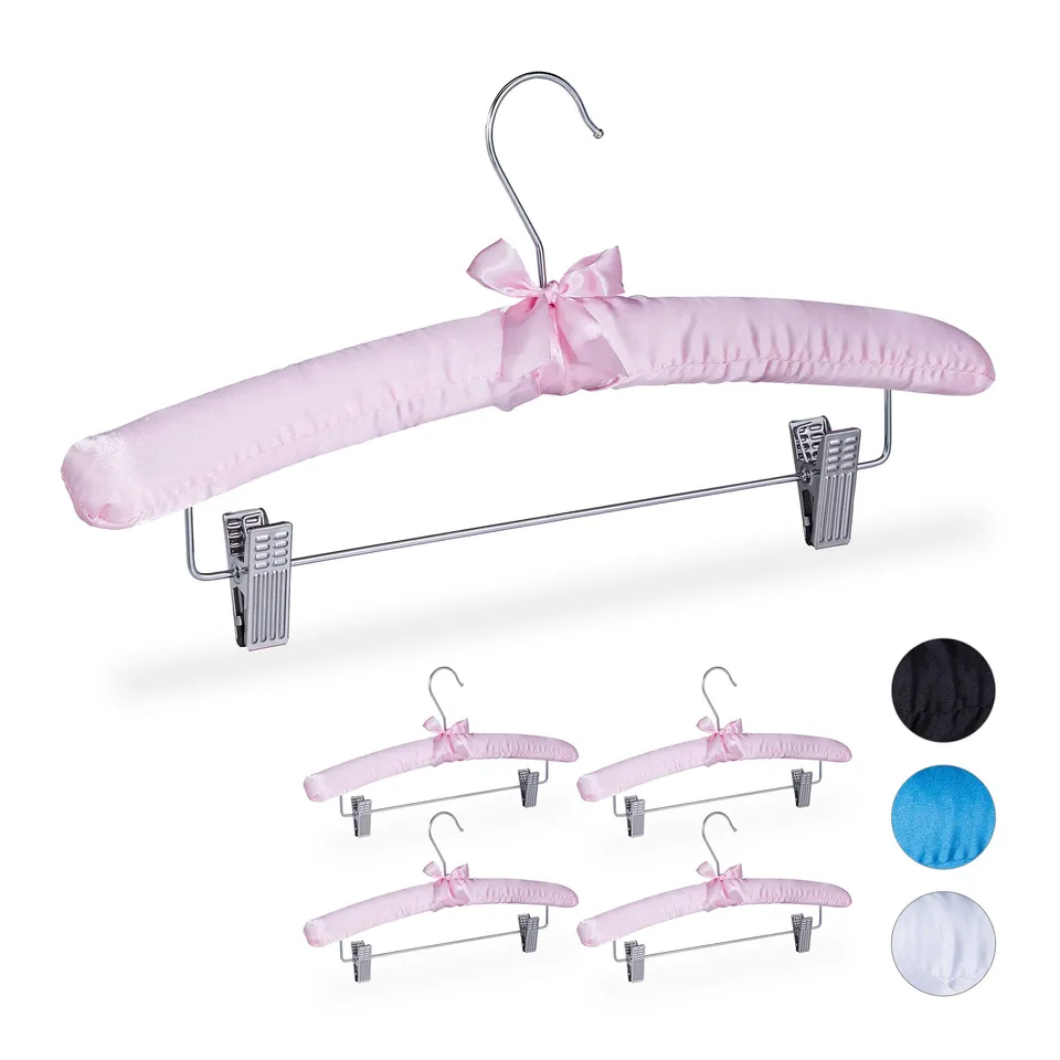 relaxdays-satin-kleiderb-gel-5er-set-38-cm-mit-clips-rosa image 1