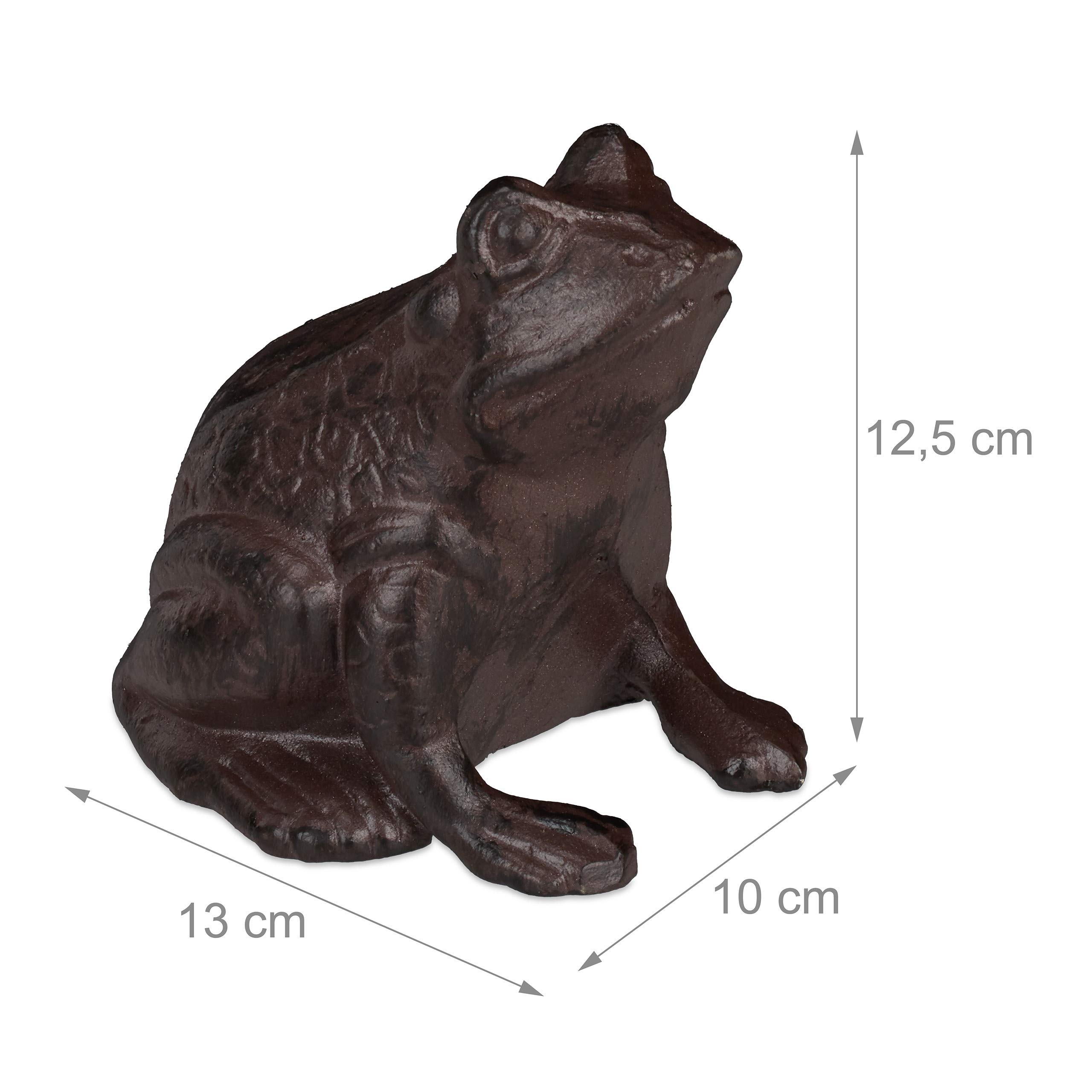 relaxdays-gartenfigur-frosch-sitzend-gusseisen-antik-braun image 4
