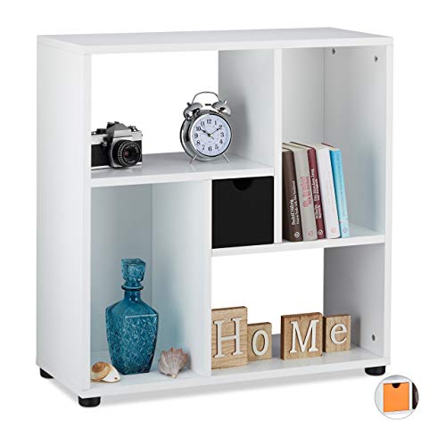 relaxdays-standregal-mit-4-f-chern-und-schublade-wei-schwarz-75-x-75-cm image 8