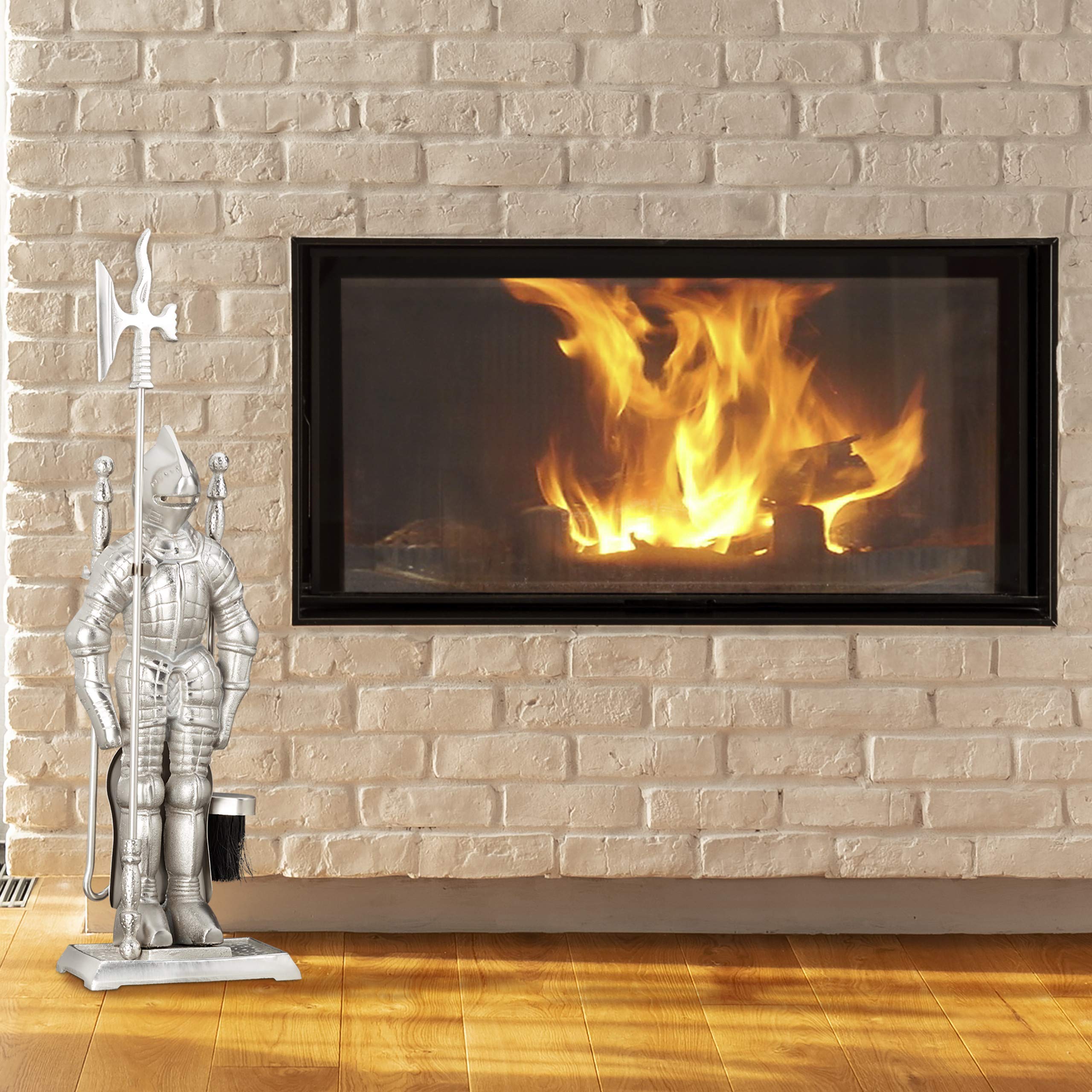 relaxdays-kaminbesteck-ritter-silber-kamingarnitur-gusseisen-4-teilig-72-cm image 2