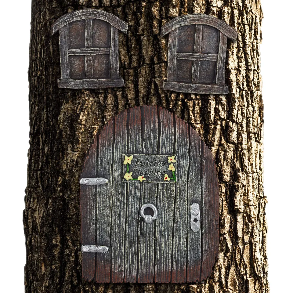 relaxdays-feent-r-garten-3-teilig-fairy-door-braun-wetterfest image 1