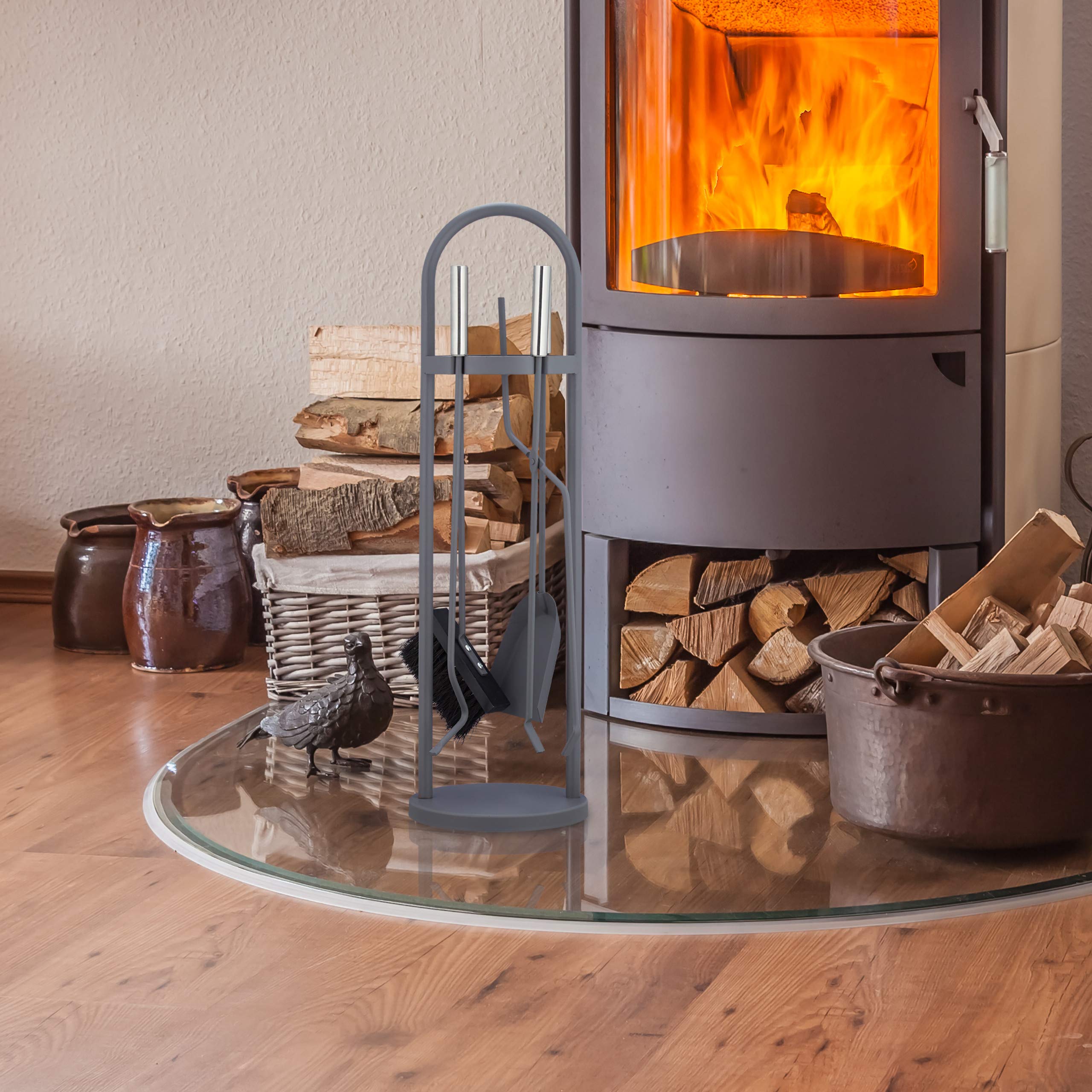 relaxdays-kaminbesteck-modern-5-teilig-stahl-grau image 5