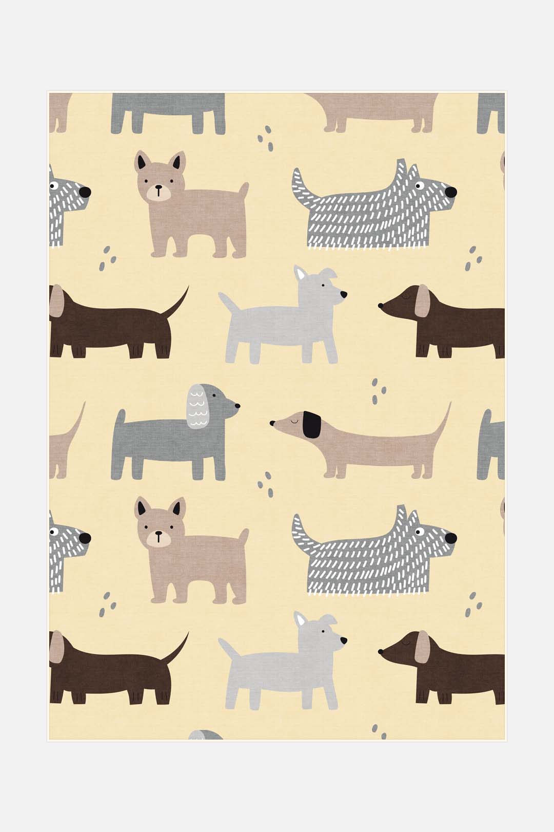 teppana-hundepark-gelb-teppich-waschbarer-kinder-teppich-gelb image 1