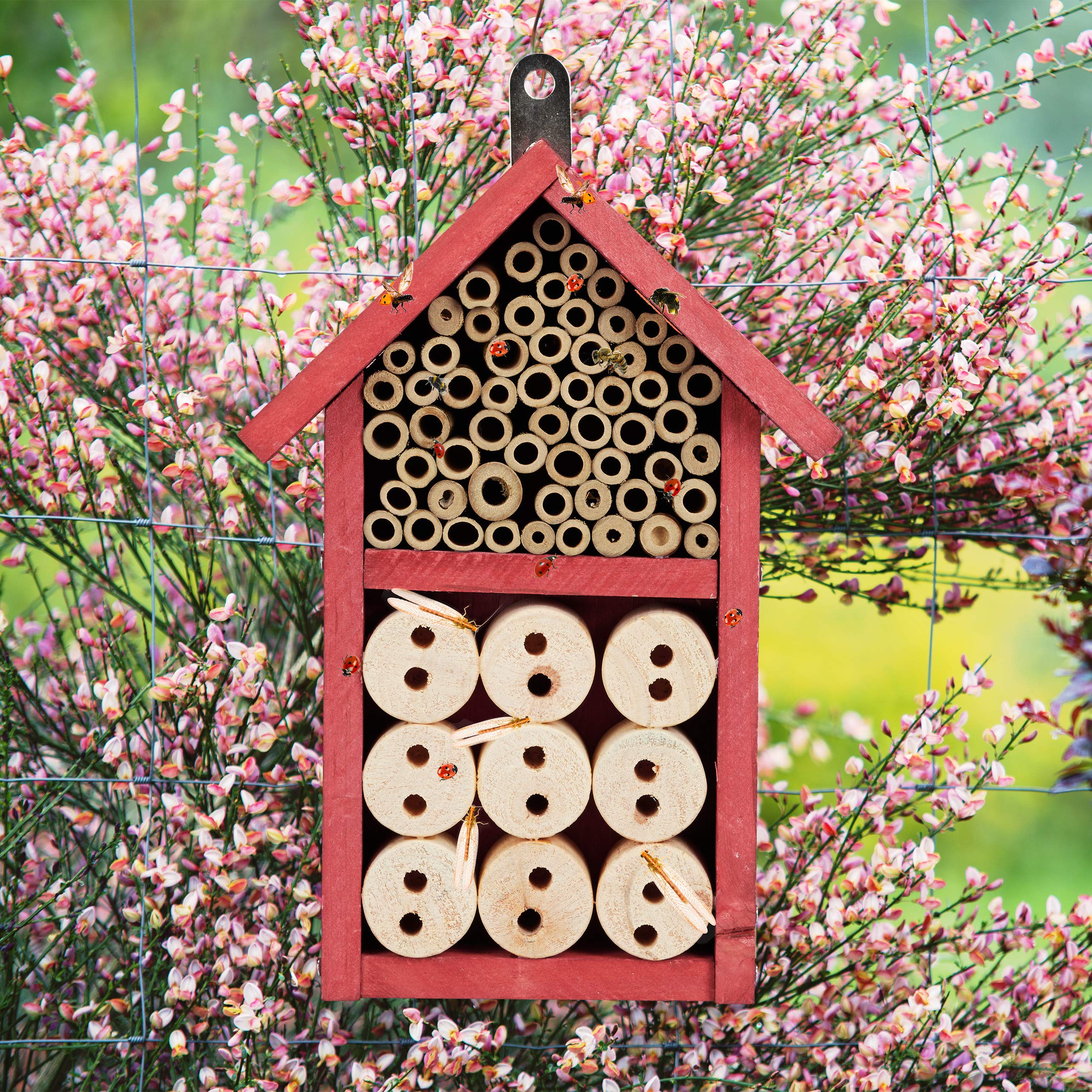 relaxdays-insektenhotel-bausatz-rot-insektenhaus-26-x-16-x-6-cm image 2
