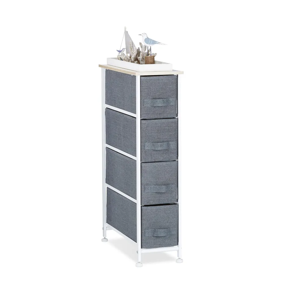 relaxdays-regalsystem-4-stoff-schubladen-grau-76-x-20-x-48-cm image 1