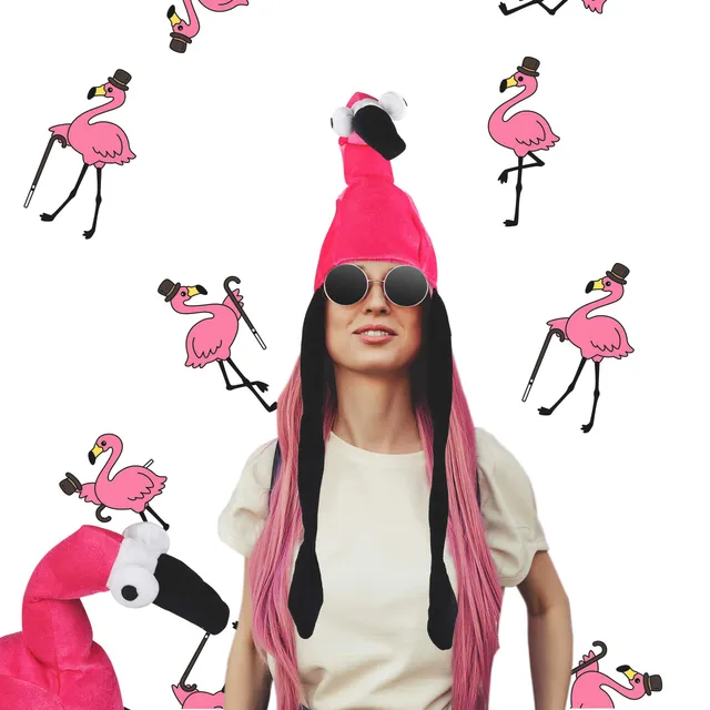 relaxdays-flamingo-hut-tierm-tze-pink-f-r-erwachsene-unisex image 1