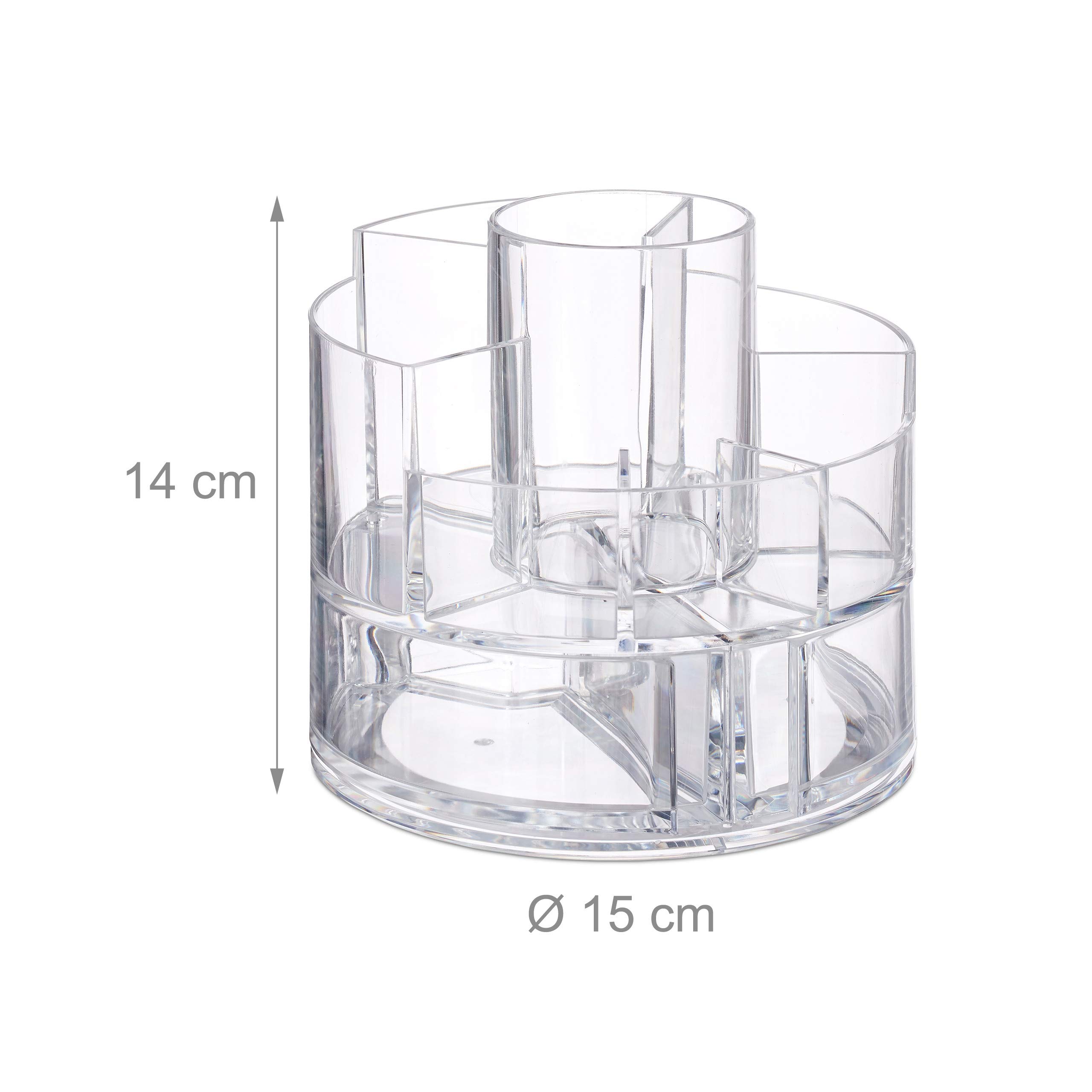 relaxdays-kosmetik-organizer-acryl-rund-9-f-cher-transparent image 4