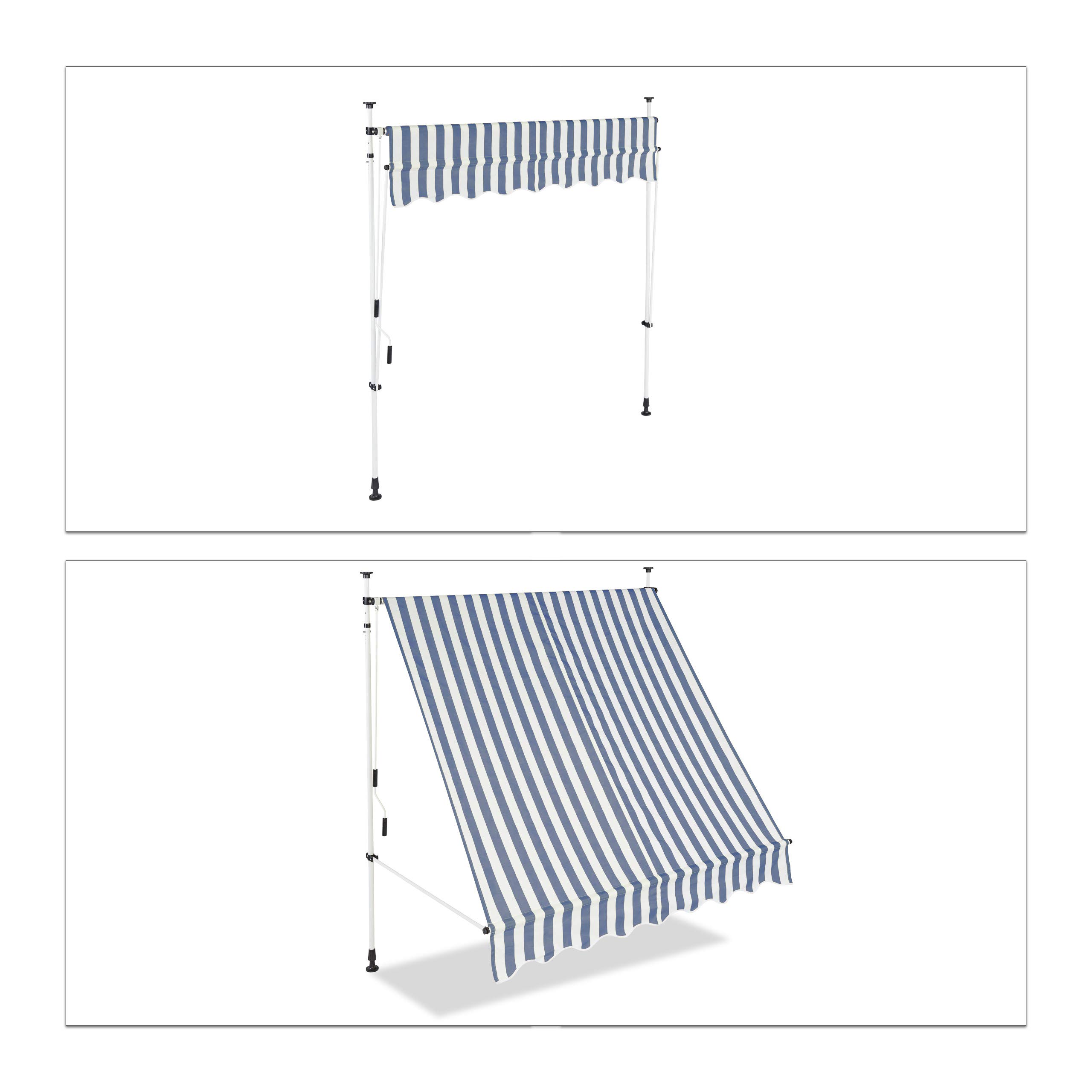 relaxdays-klemmmarkise-200-cm-blau-gestreift-einziehbare-fallarm-markise-ohne-bo image 5