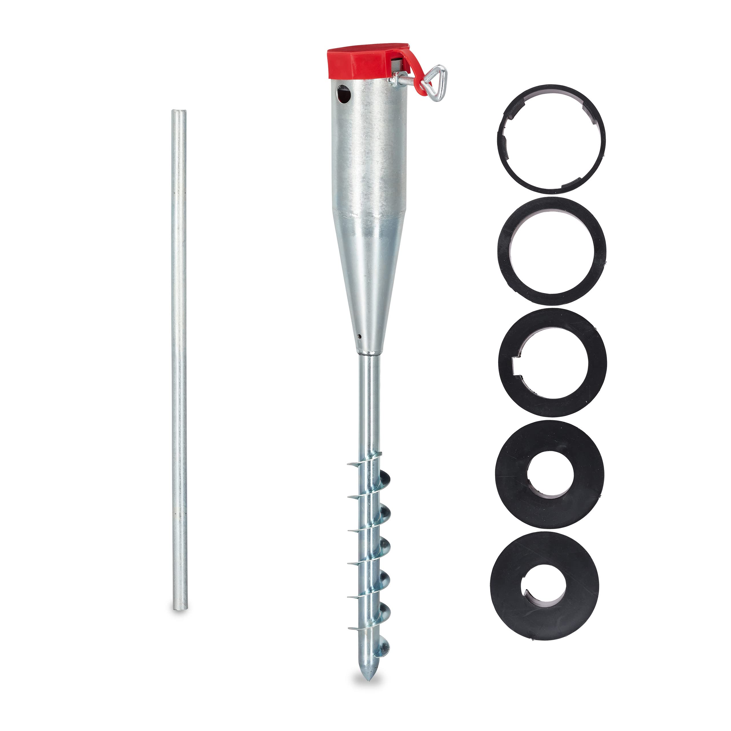 relaxdays-bodenh-lse-sonnenschirm-silber-drehh-lse-stahl-verzinkt-mit-adapter-25 image 1