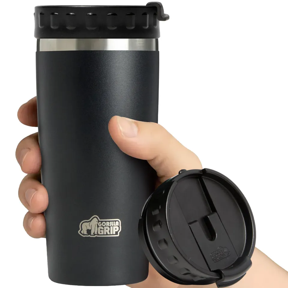 gorilla-grip-reisebecher-edelstahl-thermobecher-auslaufsicher image 1