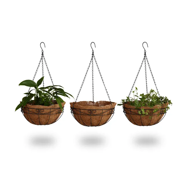 relaxdays-blumenampel-3-k-rbe-kokos-35-cm-33-liter-braun-mit-kette image 1