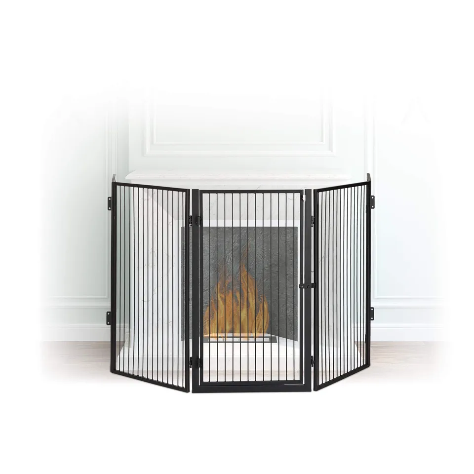 relaxdays-kaminschutzgitter-metall-5-elemente-220-x-76-cm-schwarz image 1