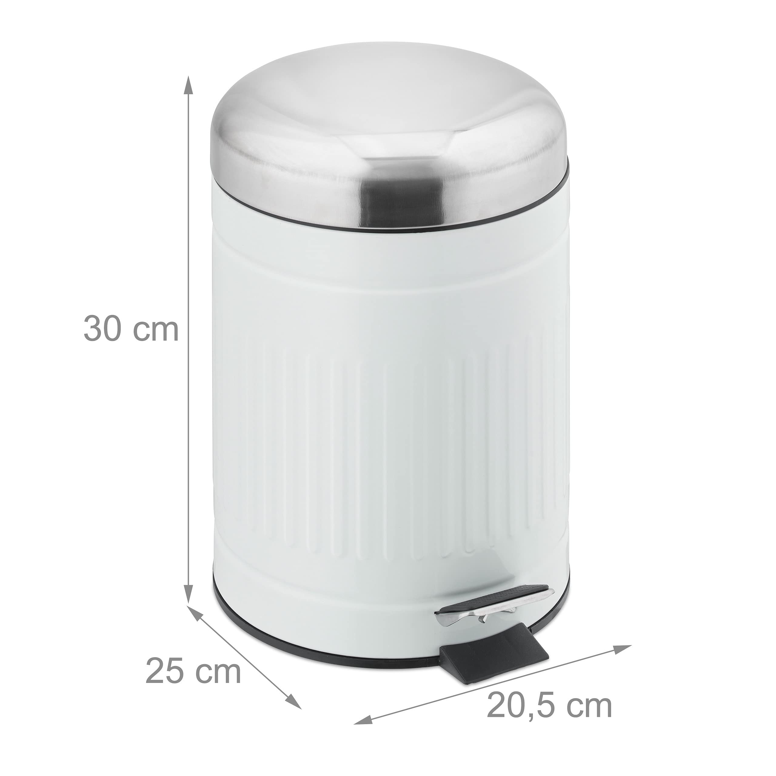 relaxdays-kosmetikeimer-5-liter-treteimer-wei-metall-mit-softclose image 4