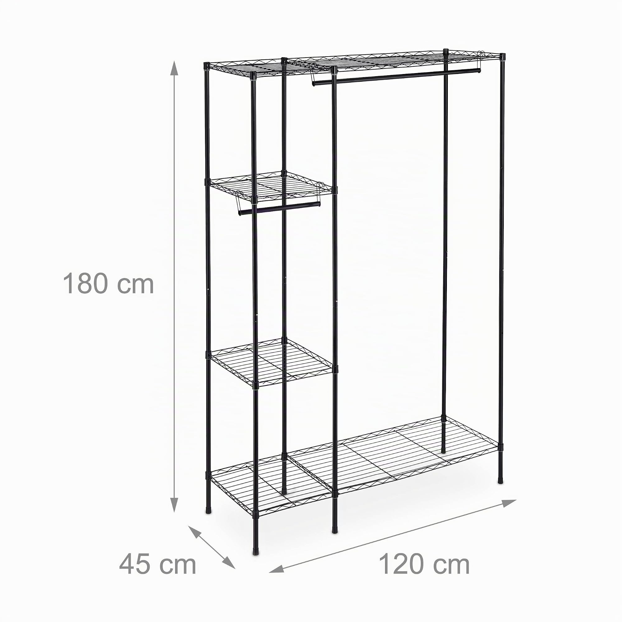 relaxdays-offener-kleiderschrank-metall-schwarz-180x120x45-cm image 4