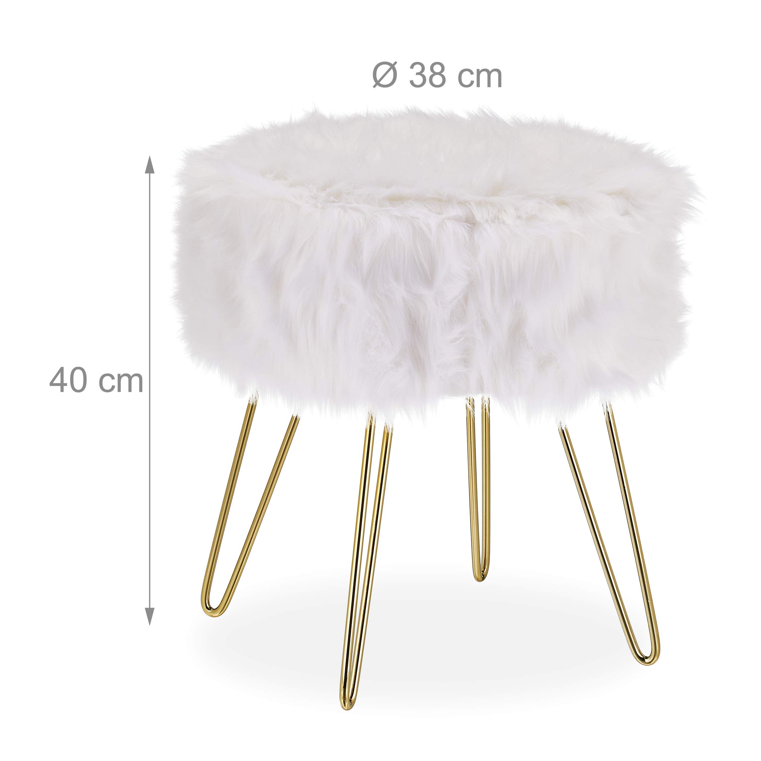 relaxdays-fellhocker-rund-wei-gold-kunstfell-hocker-metall-40x38-cm image 3