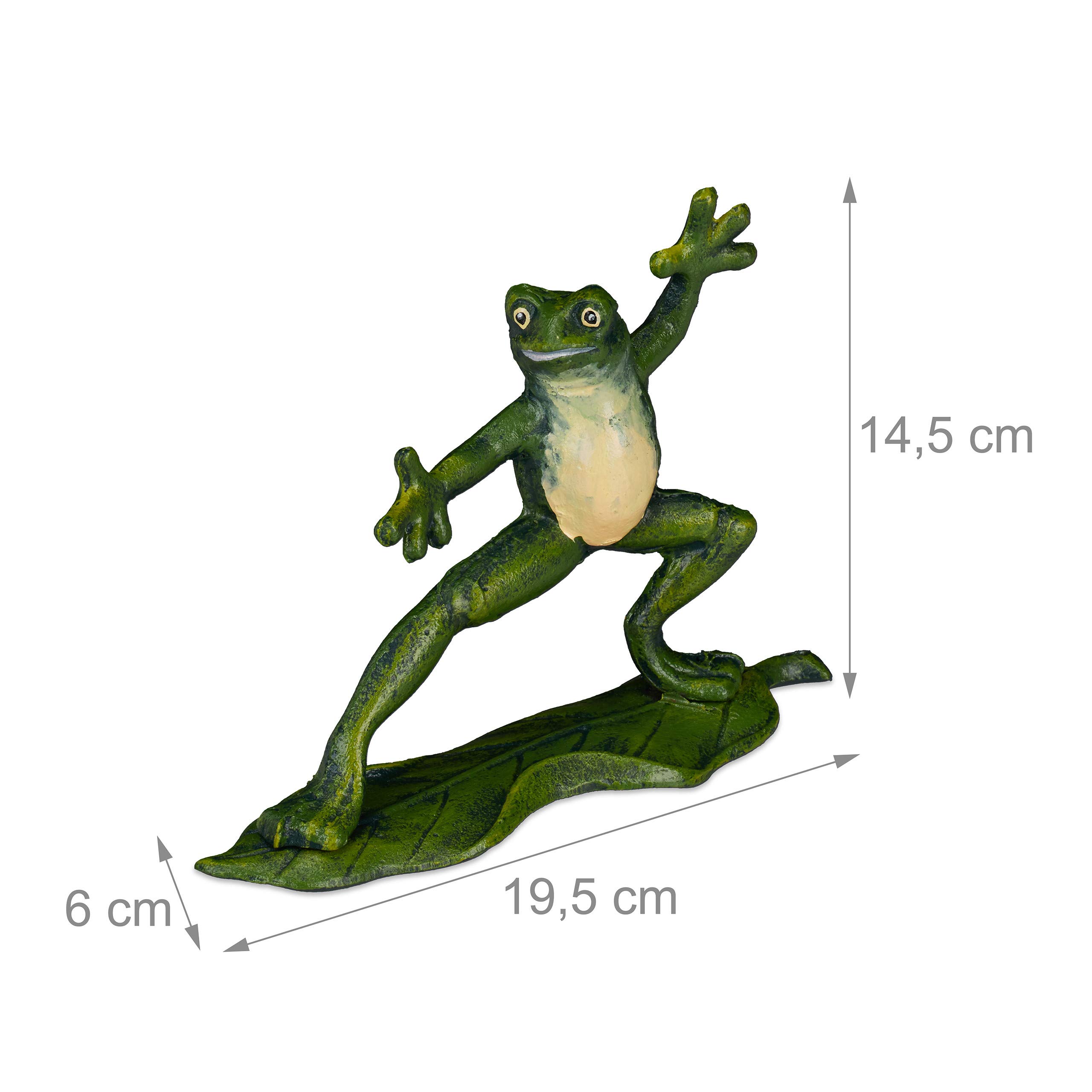 relaxdays-gartenfigur-frosch-auf-blatt-gusseisen-gr-n-14-5x19-5x6-cm image 4