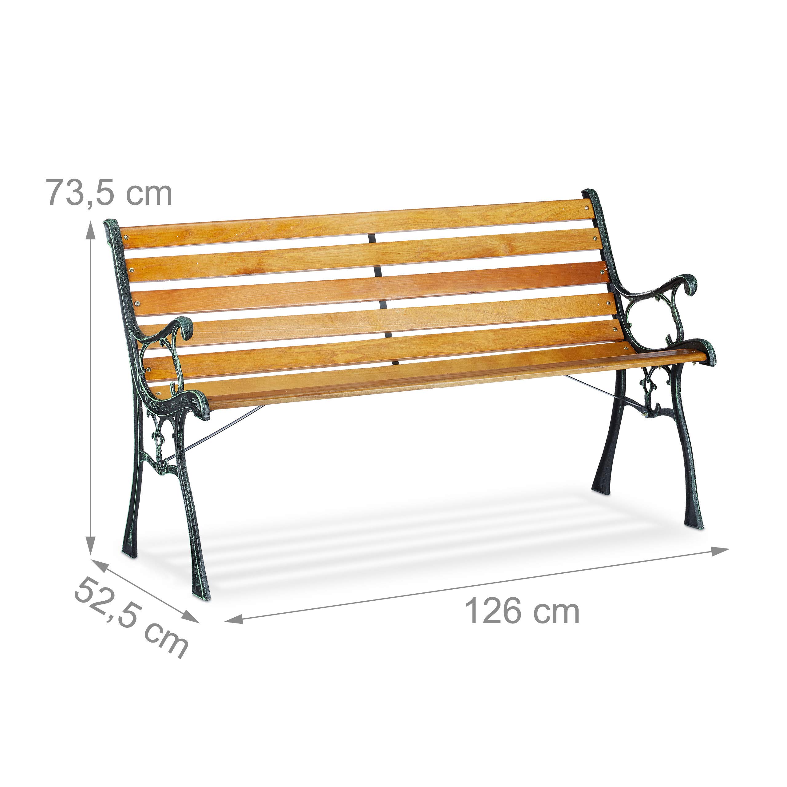 relaxdays-gartenbank-2-sitzer-holz-gusseisen-73-5-x-126-x-52-5-cm-natur image 3