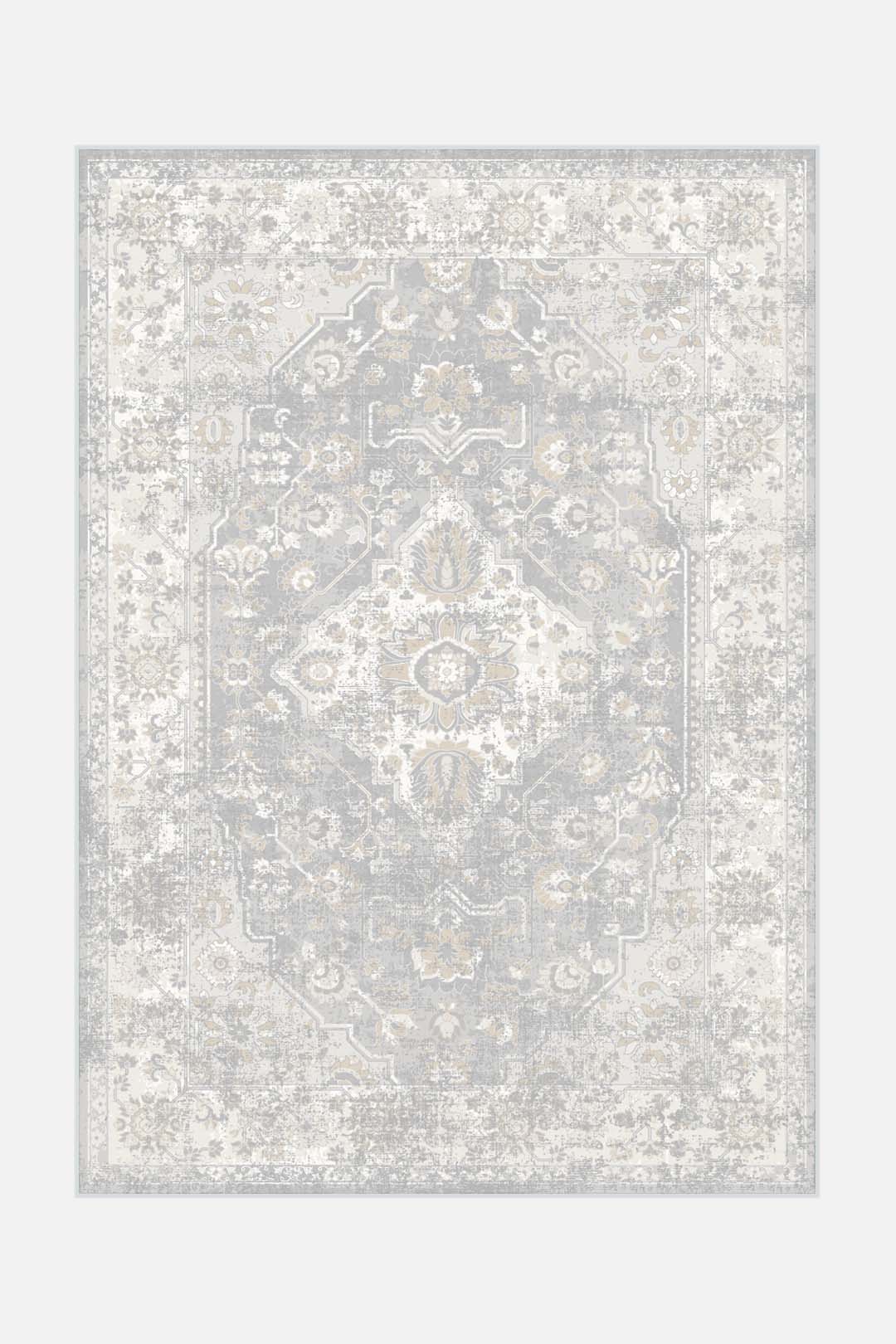 teppana-hiranur-nebel-teppich-waschbarer-teppich-grau-beige image 1