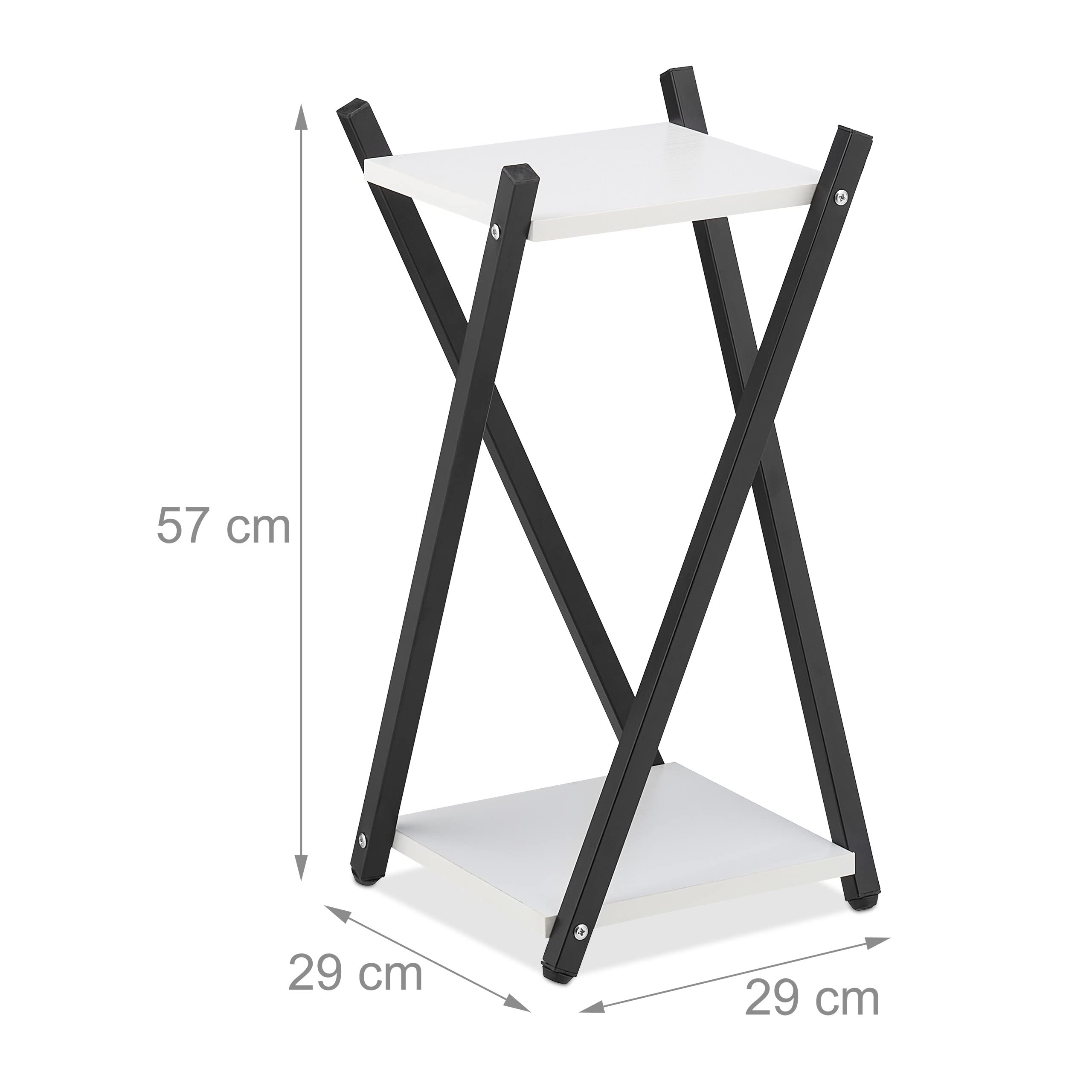 relaxdays-blumenst-nder-2-etagen-schwarz-wei-57-x-29-x-29-cm-metall-mdf image 4