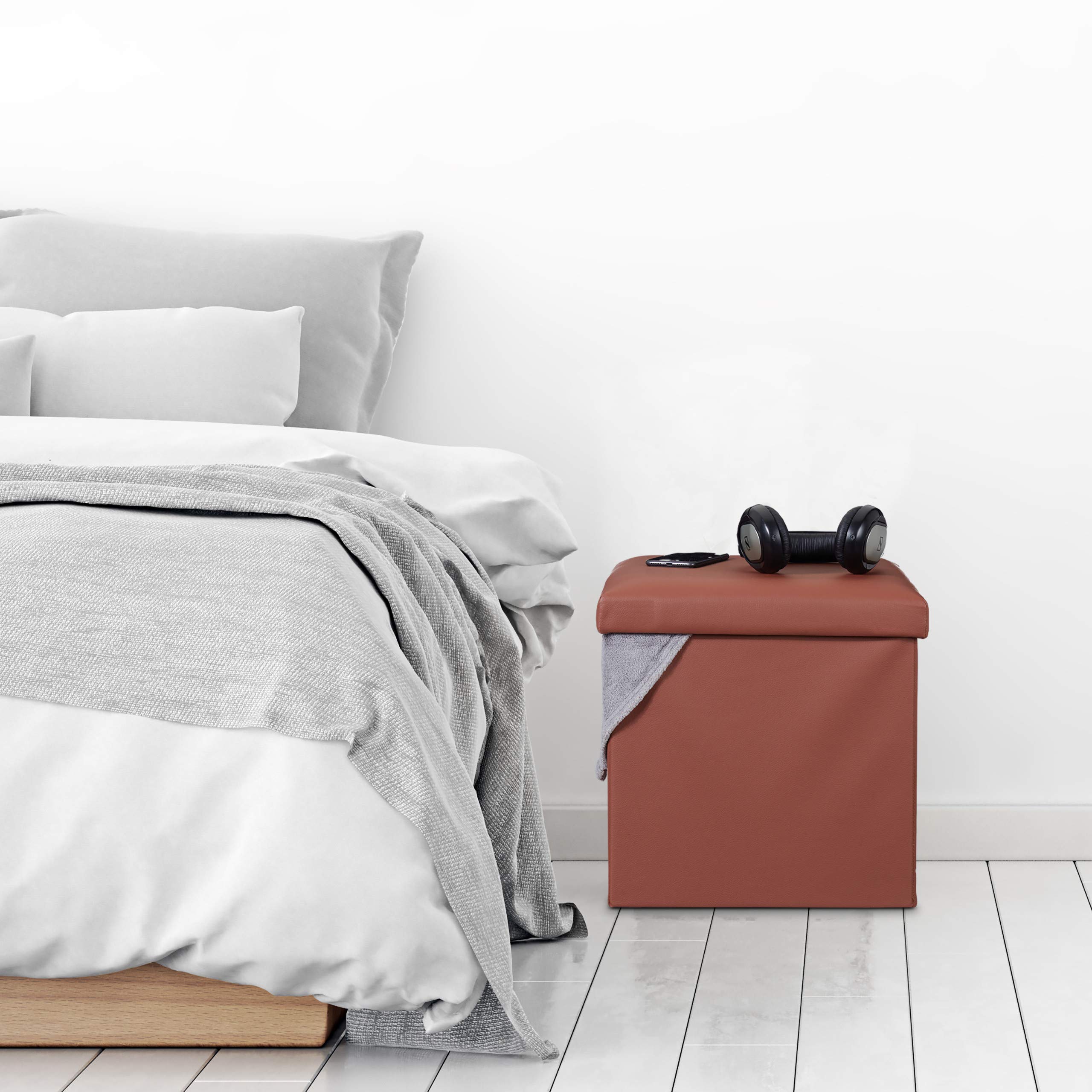 relaxdays-hocker-mit-stauraum-kunstleder-braun-38x38x38cm image 5
