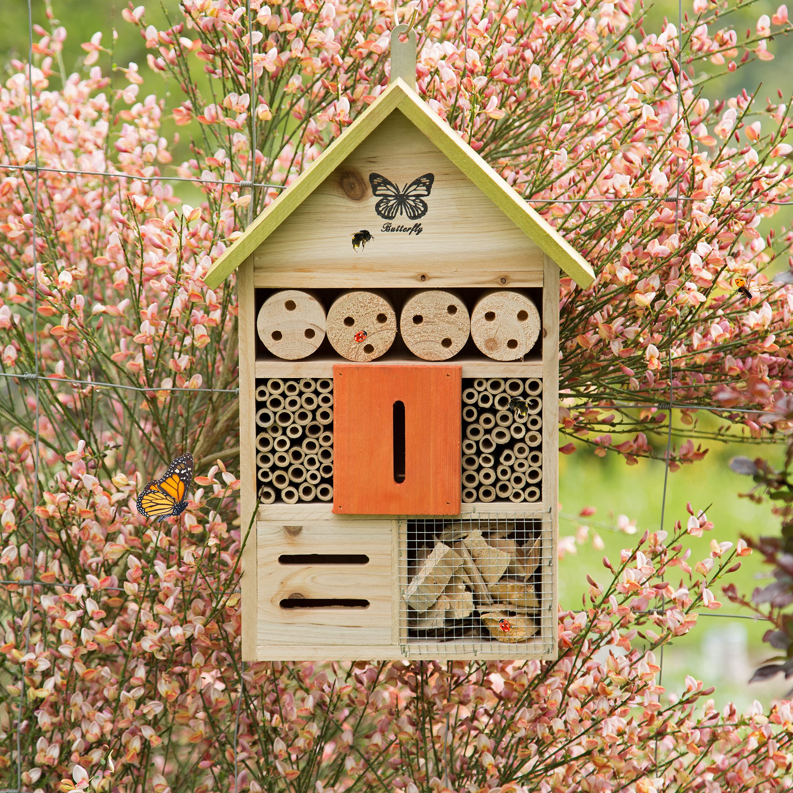relaxdays-insektenhotel-butterfly-gr-n-41-5-cm-nistkasten-aus-tannenholz image 2