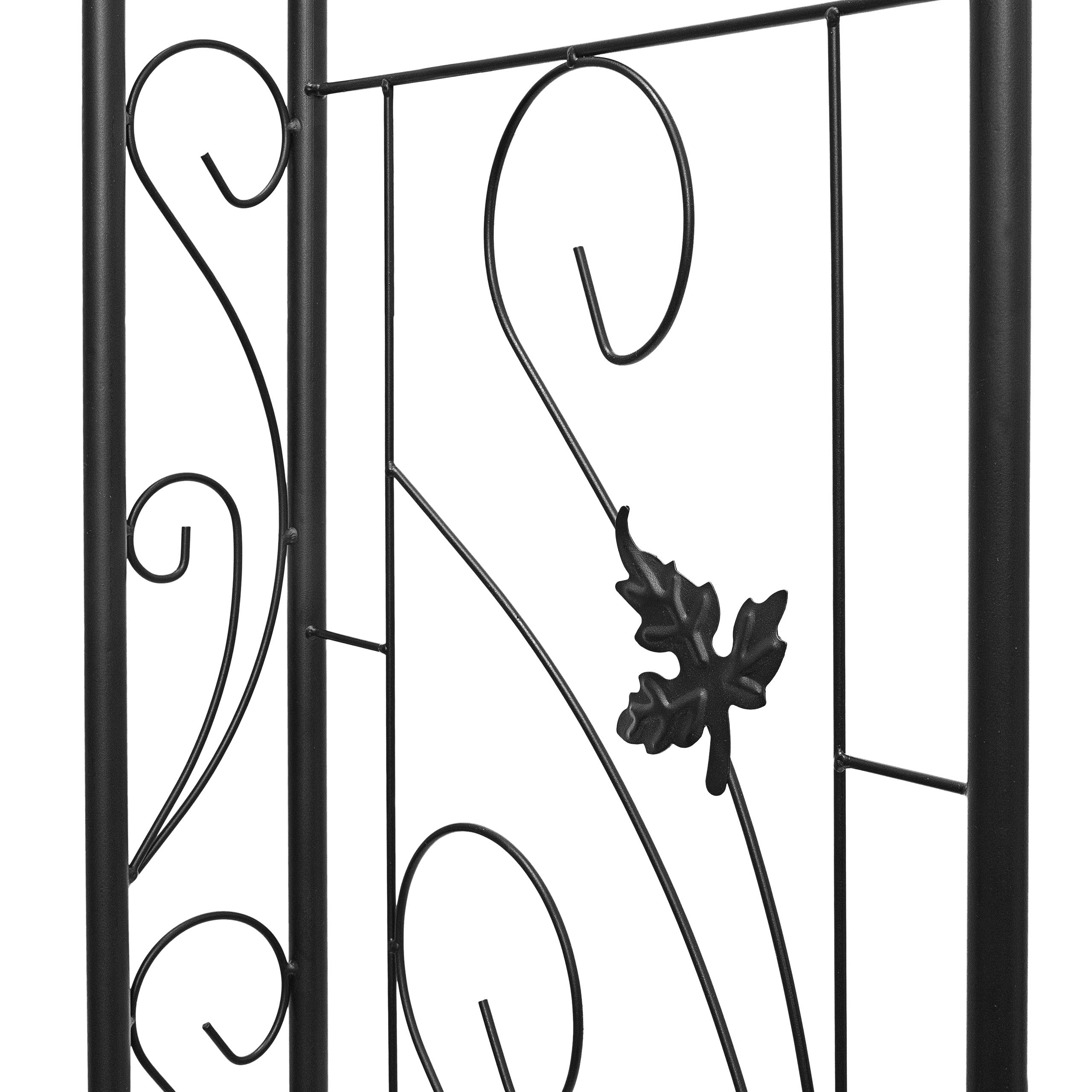relaxdays-rosenbogen-blatt-torbogen-226x144x36-5-cm-schwarz image 7