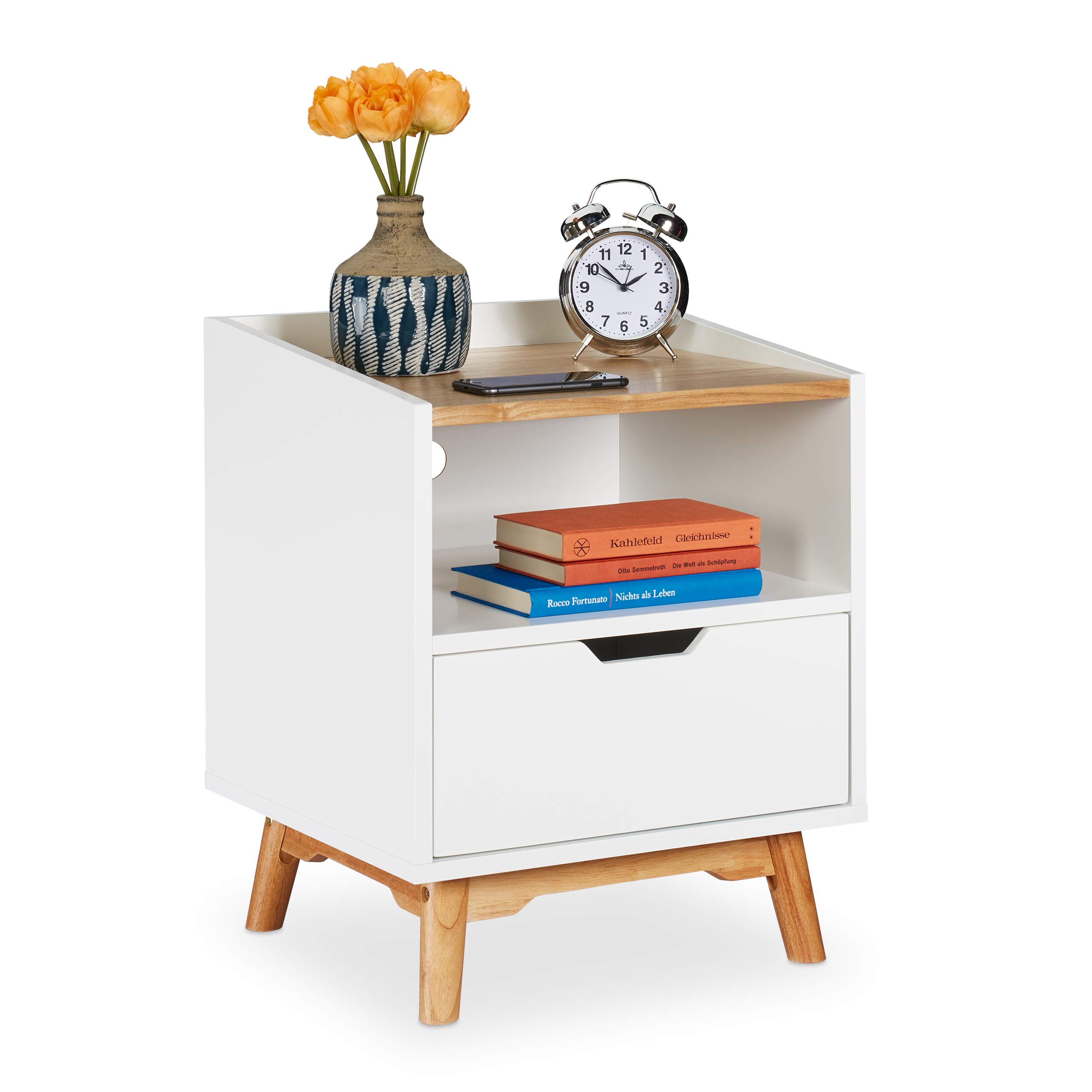 relaxdays-nachttisch-wei-mit-holzbeinen-skandinavischer-betttisch-50-x-43-x-40-c image 1