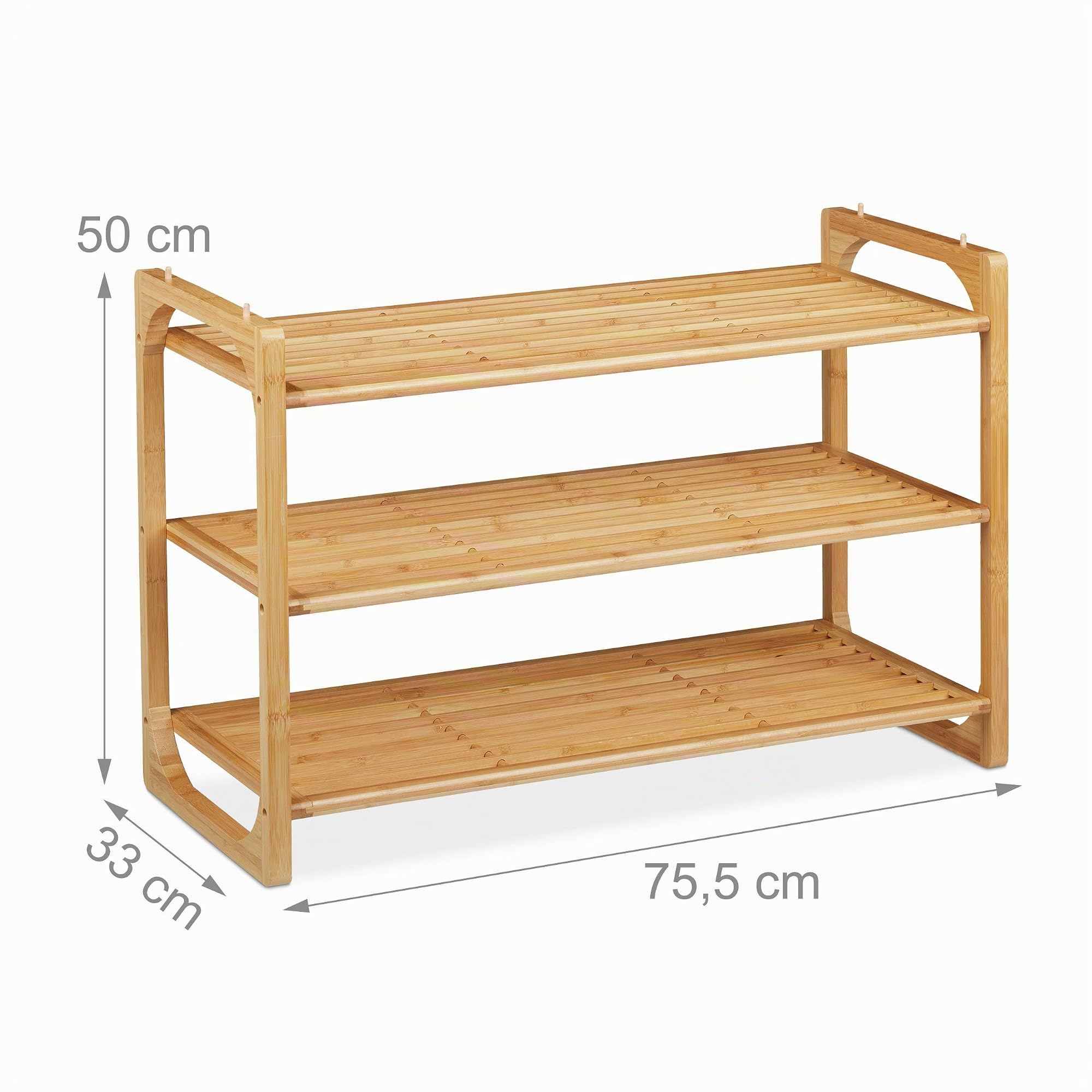 relaxdays-schuhregal-bambus-stapelbar-3-ebenen-50x75-5x33cm-natur image 3