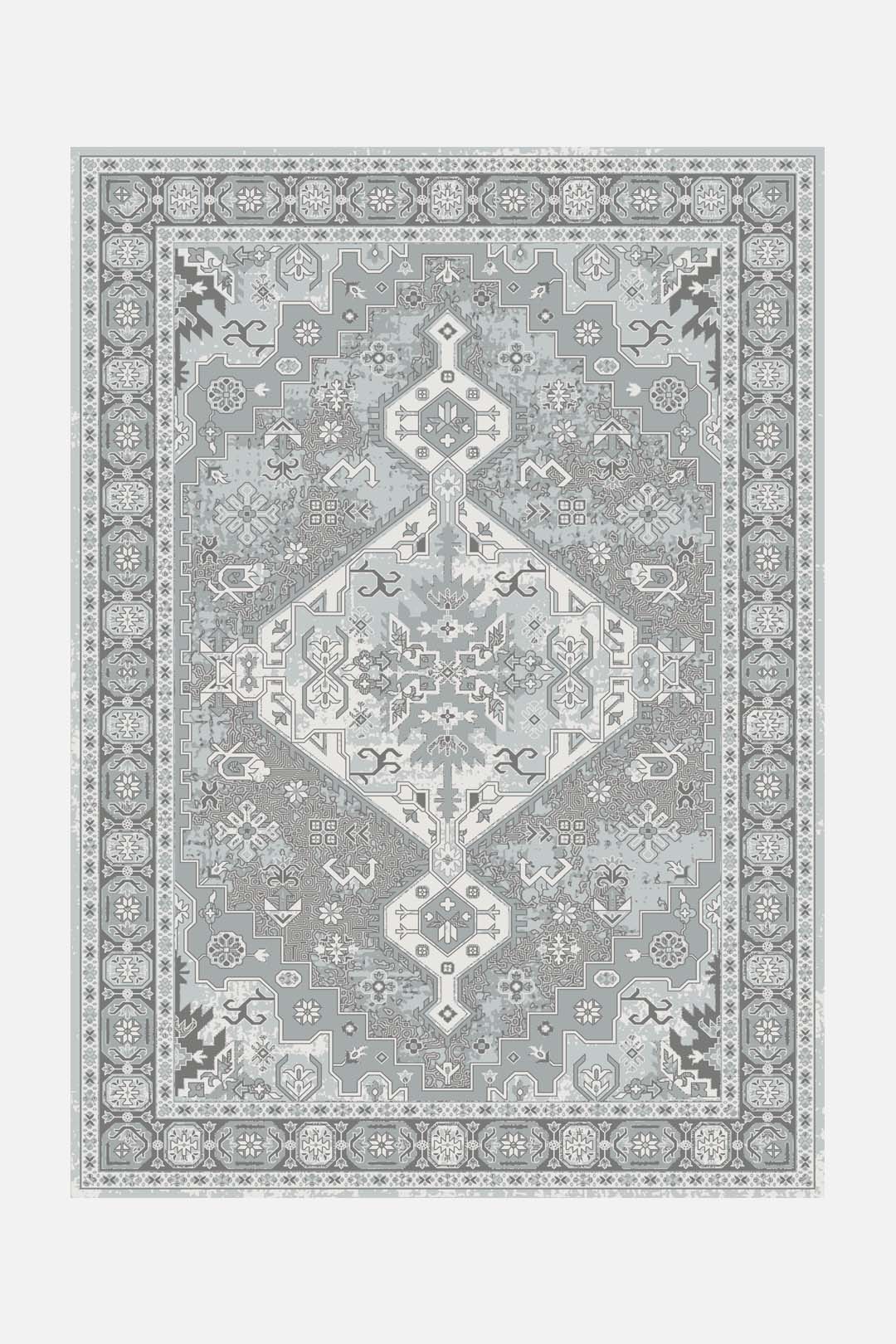 teppana-keivan-platin-teppich-waschbarer-indoor-teppich-grau-silber-persisch image 1