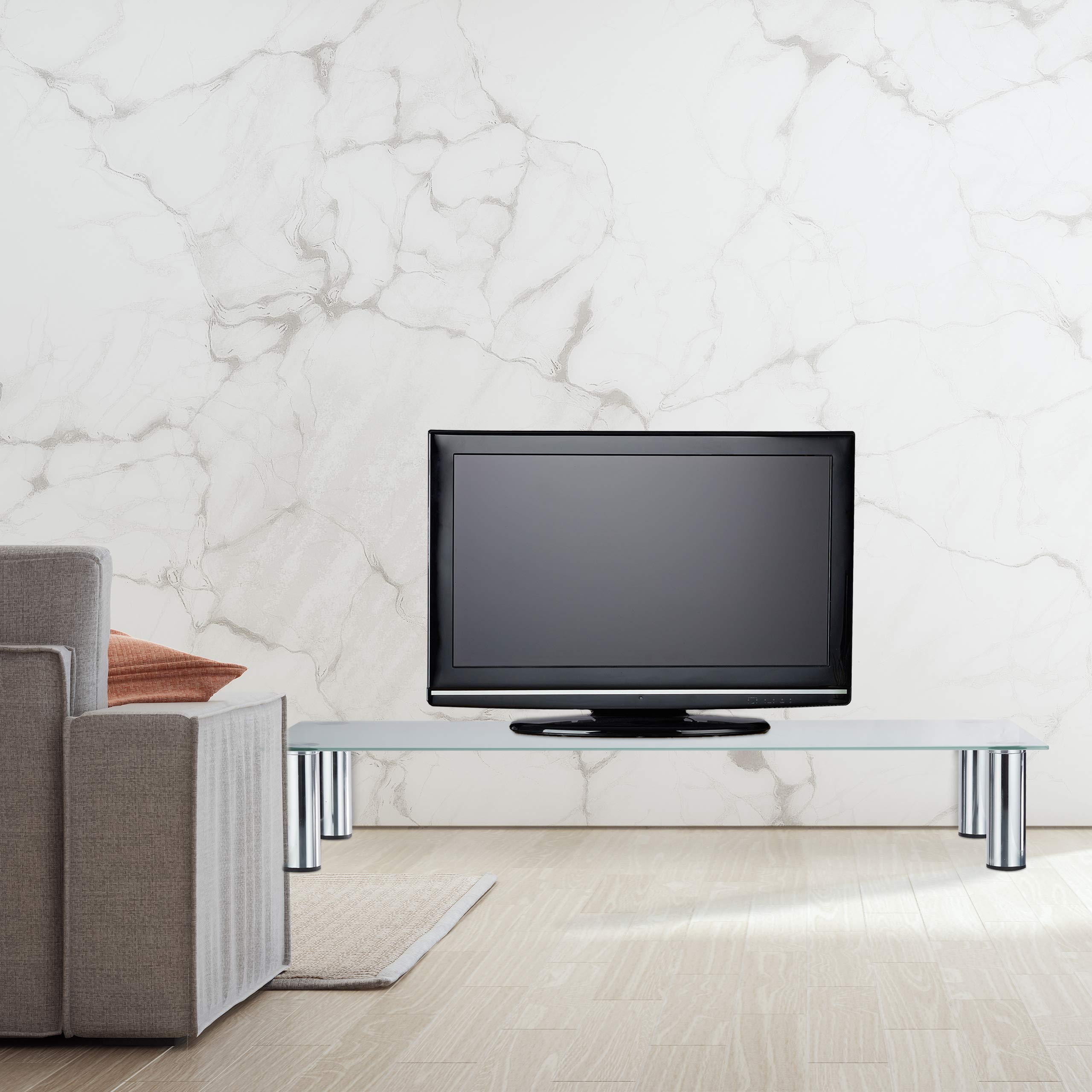 relaxdays-tv-tisch-glasaufsatz-100x35x17-cm-wei-silber image 2
