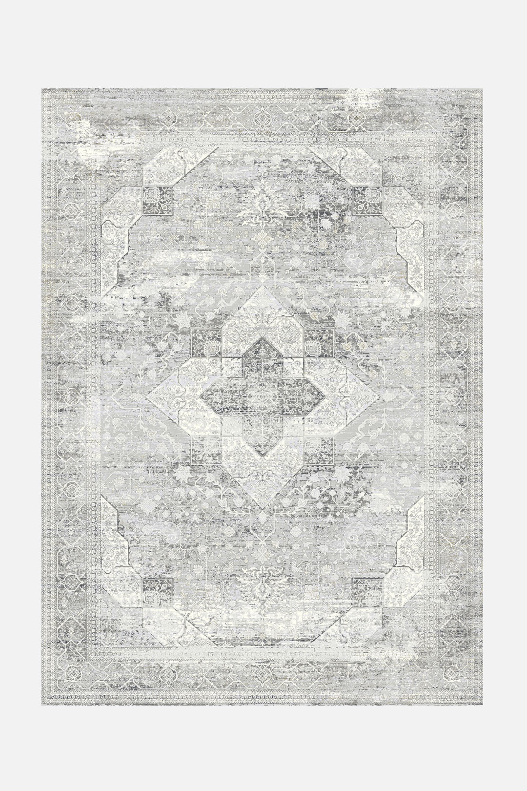 teppana-graphit-vintage-waschbarer-teppich-persisch-grau-silber image 1