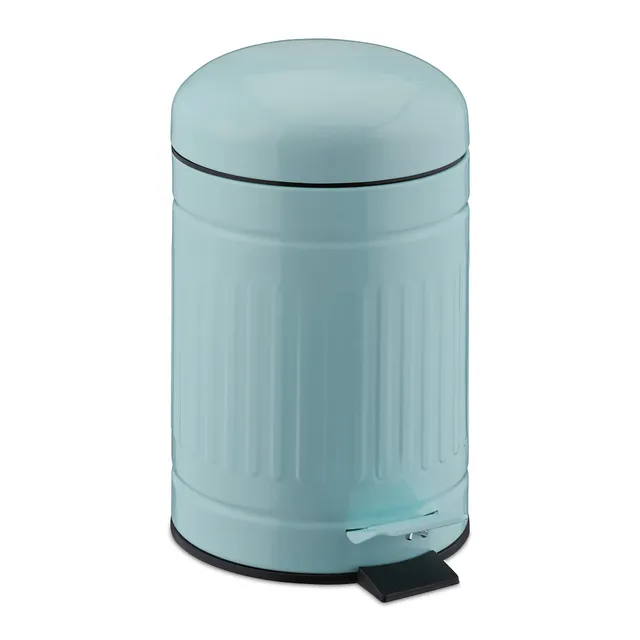 relaxdays-treteimer-3-liter-metall-mintgr-n-mit-absenkautomatik image 1