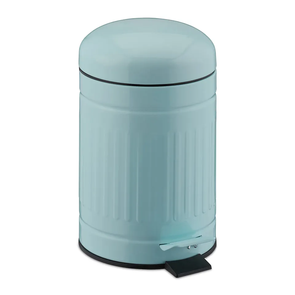 relaxdays-treteimer-3-liter-metall-mintgr-n-mit-absenkautomatik image 1