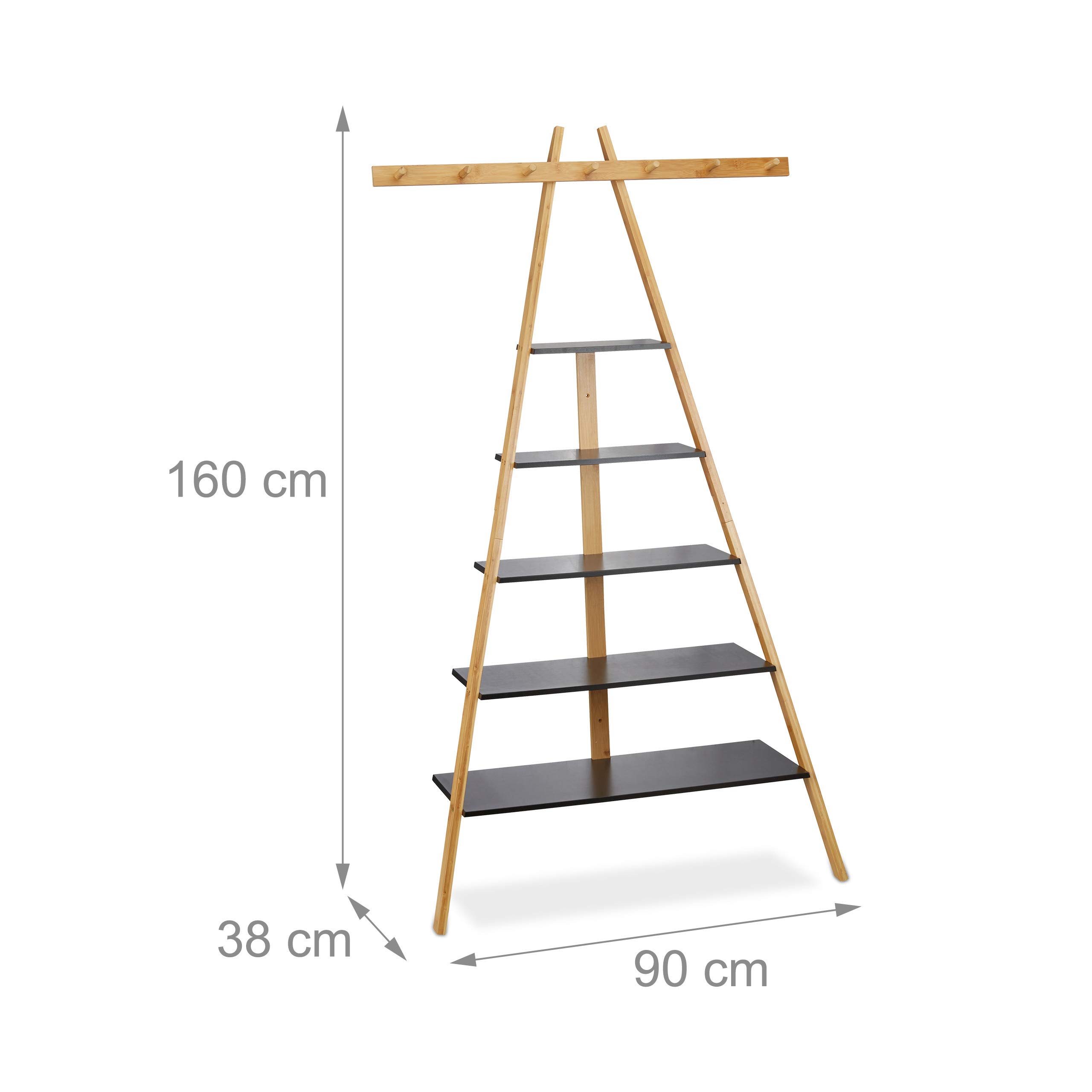 relaxdays-standregal-160-x-90-x-38-cm-schwarz-5-b-den image 4