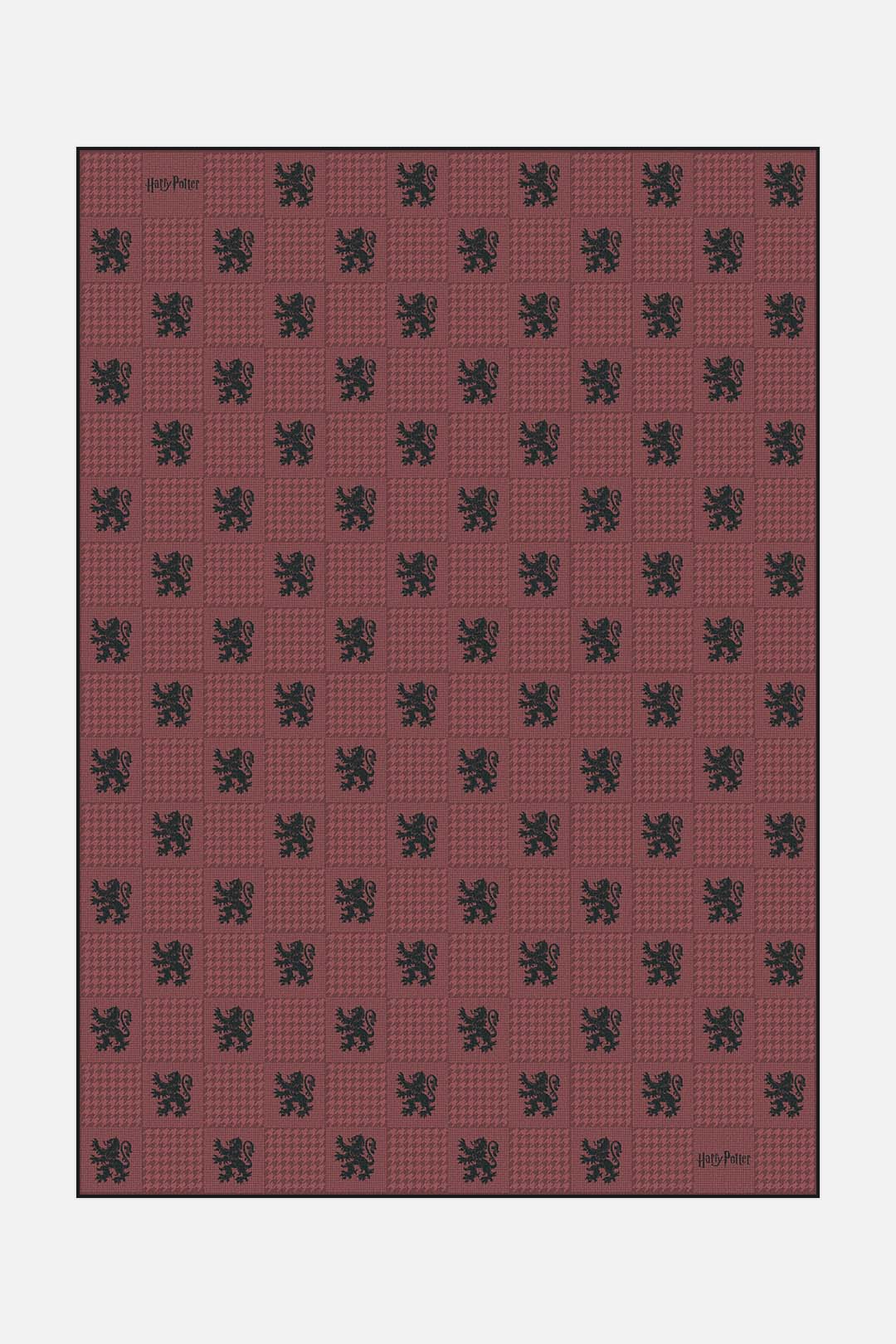 teppana-harry-potter-karo-rot-teppich-waschbarer-fan-teppich image 1