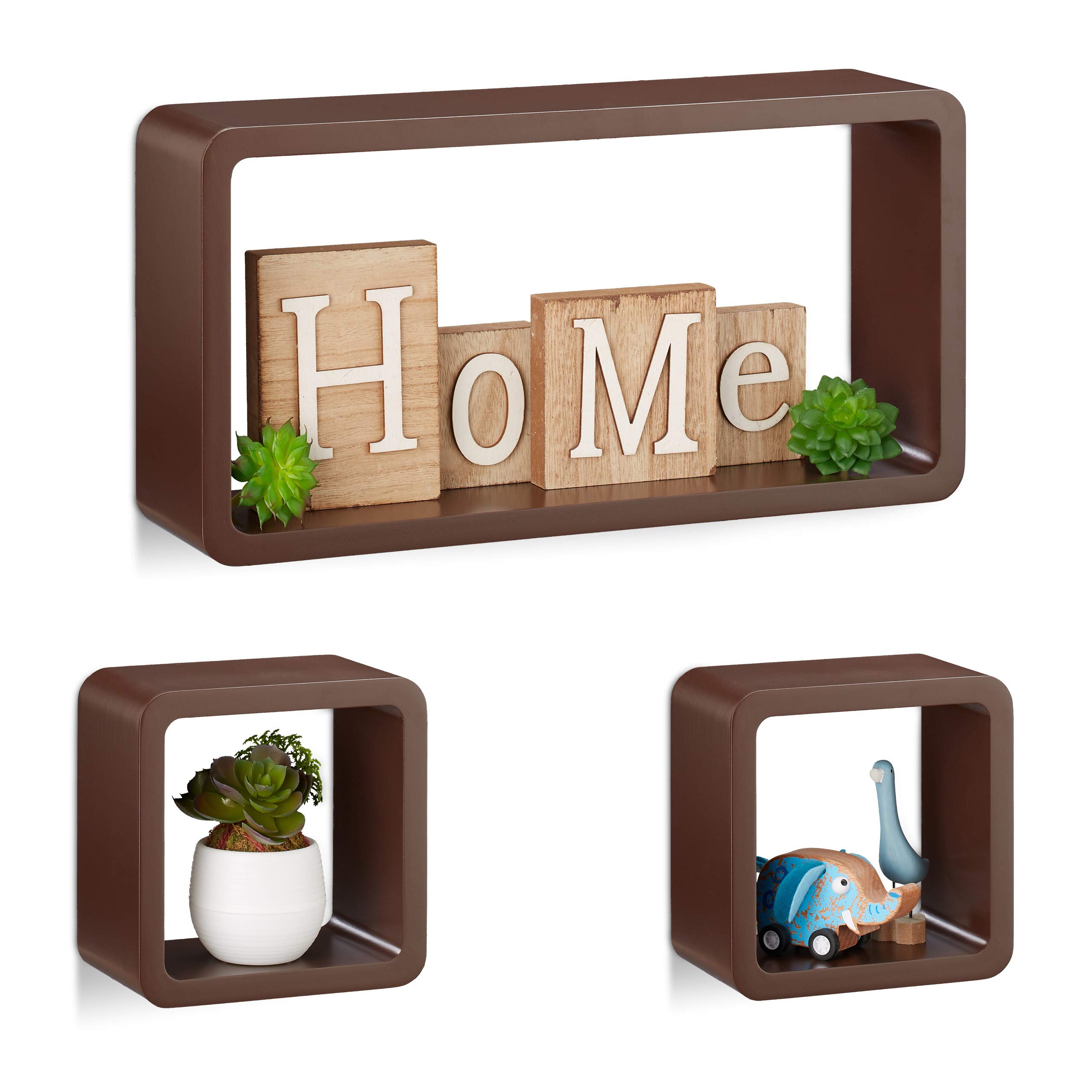 relaxdays-cube-regal-3er-set-schwebend-mdf-w-rfelregal-braun image 1