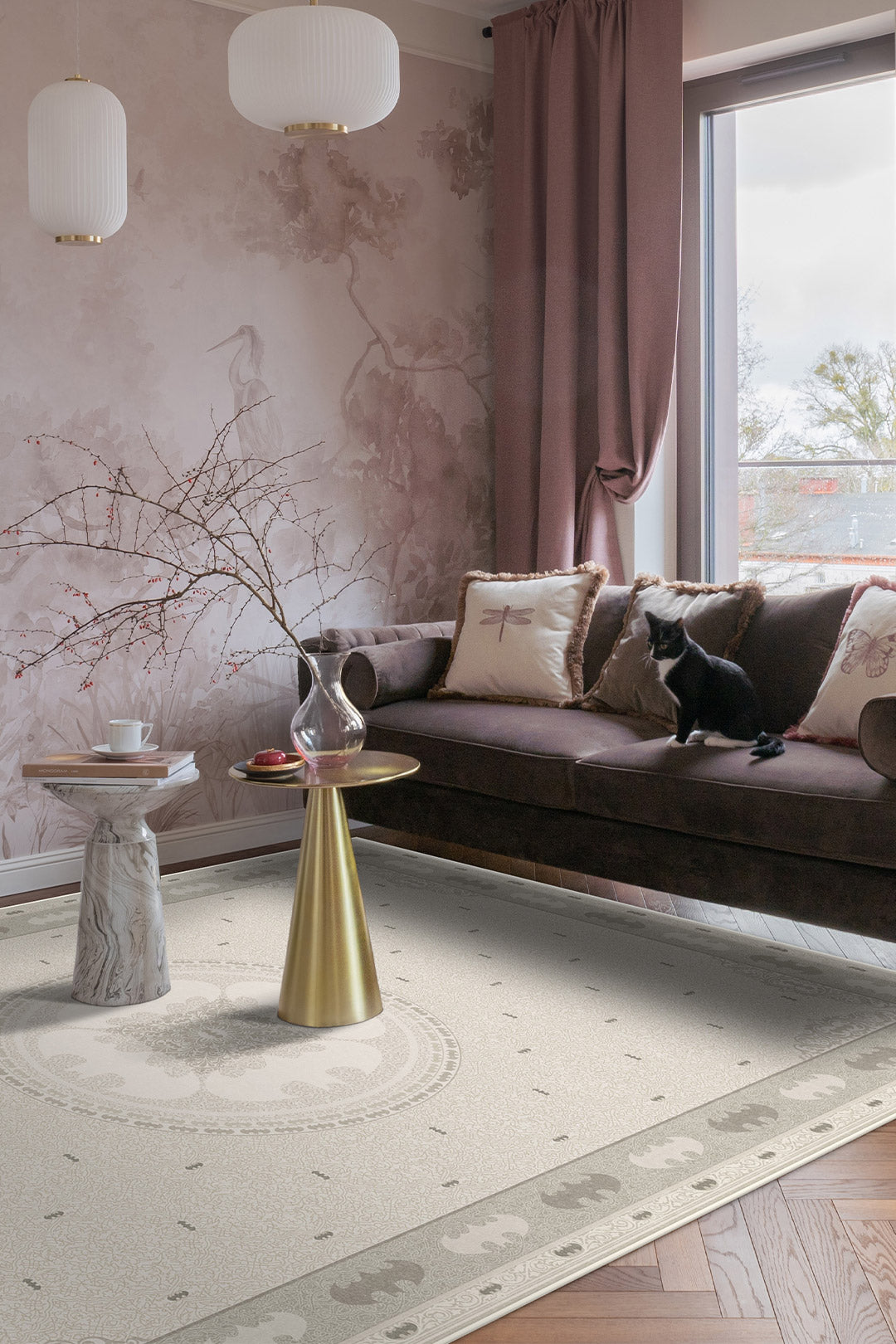 teppana-batman-klassik-beige-teppich-waschbarer-kinder-teppich image 4