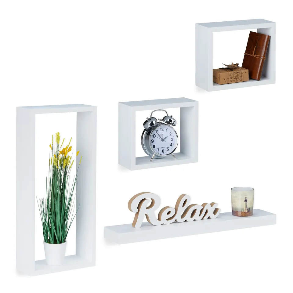 relaxdays-wandregal-4er-set-cube-wei-mdf-h-ngeregale-freischwebend image 1