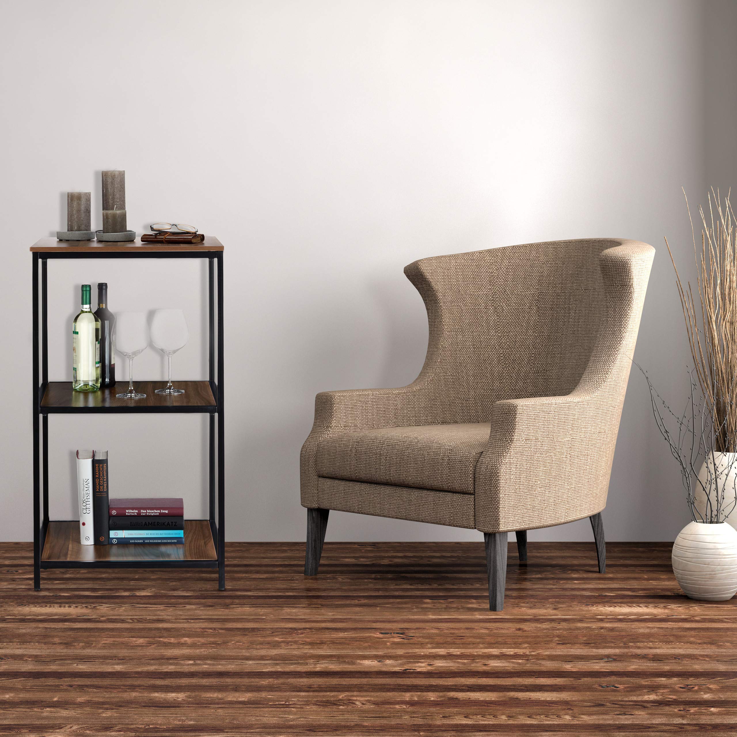 relaxdays-quadratisches-standregal-3-ablagen-metall-rahmen-holzoptik-90-x-50-x-5 image 5