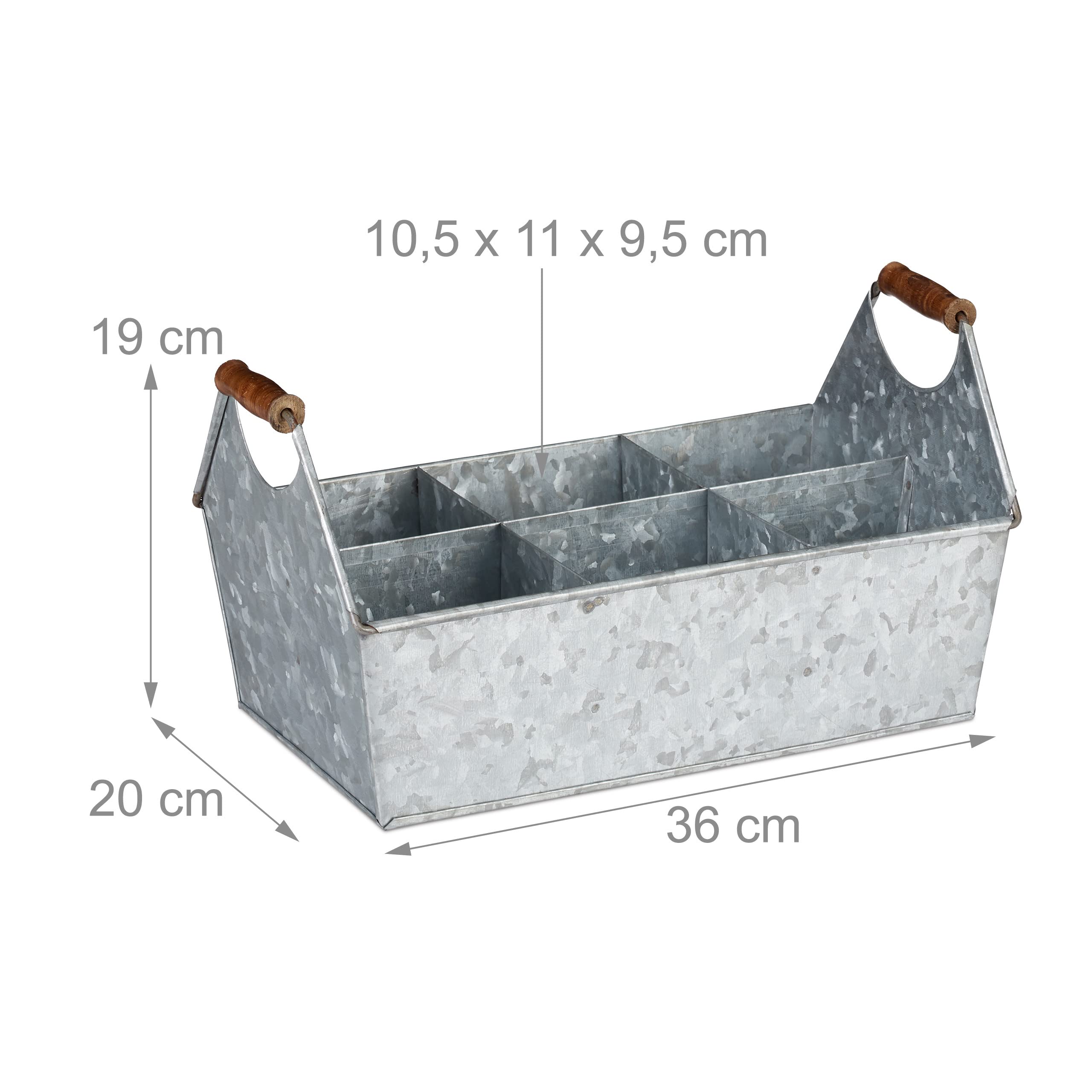 relaxdays-zinkkasten-6-f-cher-werkzeug-blumenkasten-flaschentr-ger-silber image 4