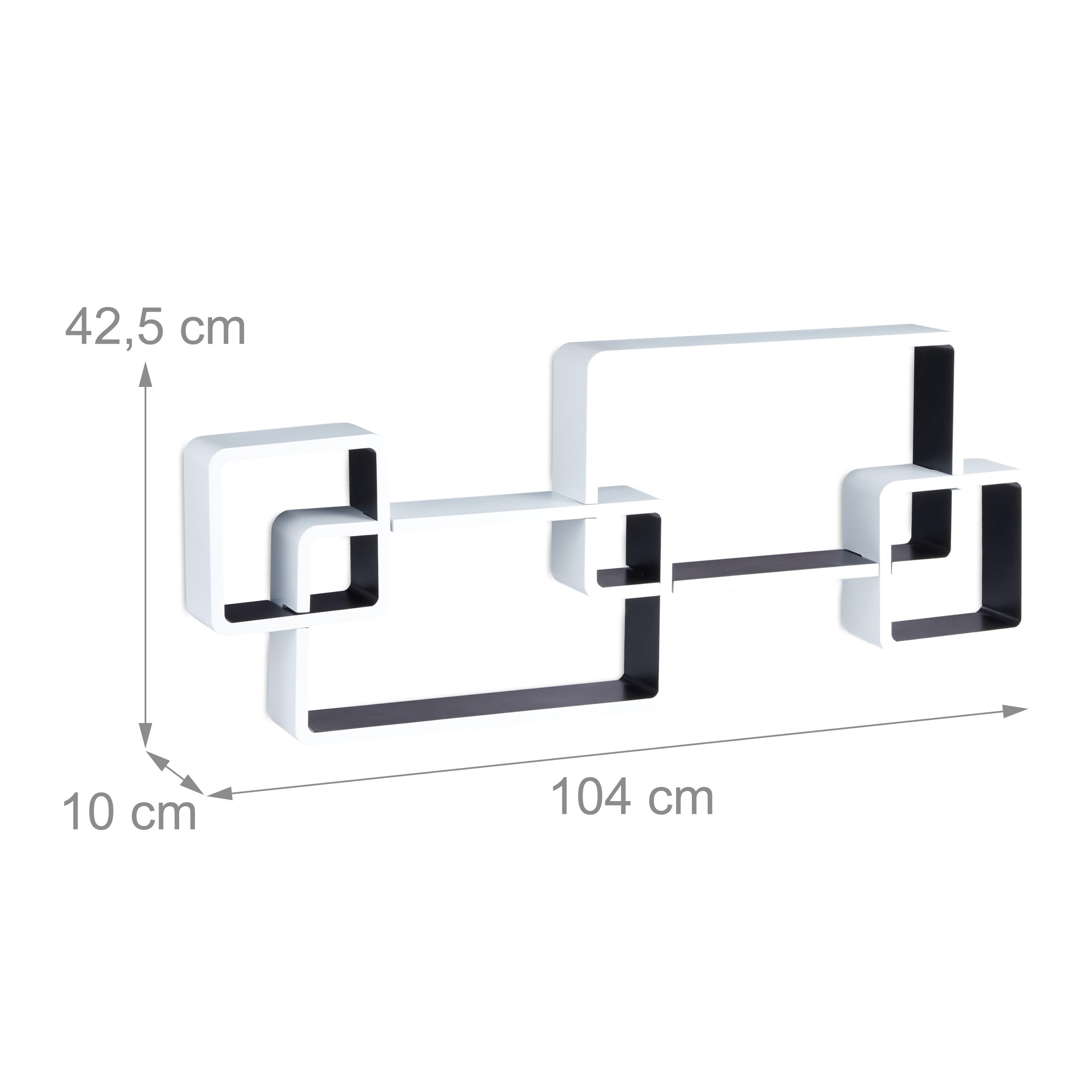 relaxdays-wandregal-cube-4-w-rfel-mdf-wei-schwarz image 3